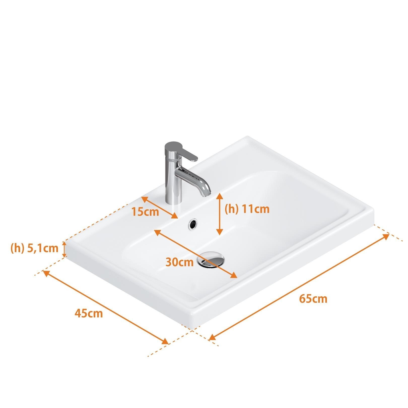 Turkuaz Frame Lavabo 65x45 cm Beyaz | VB015J32U00