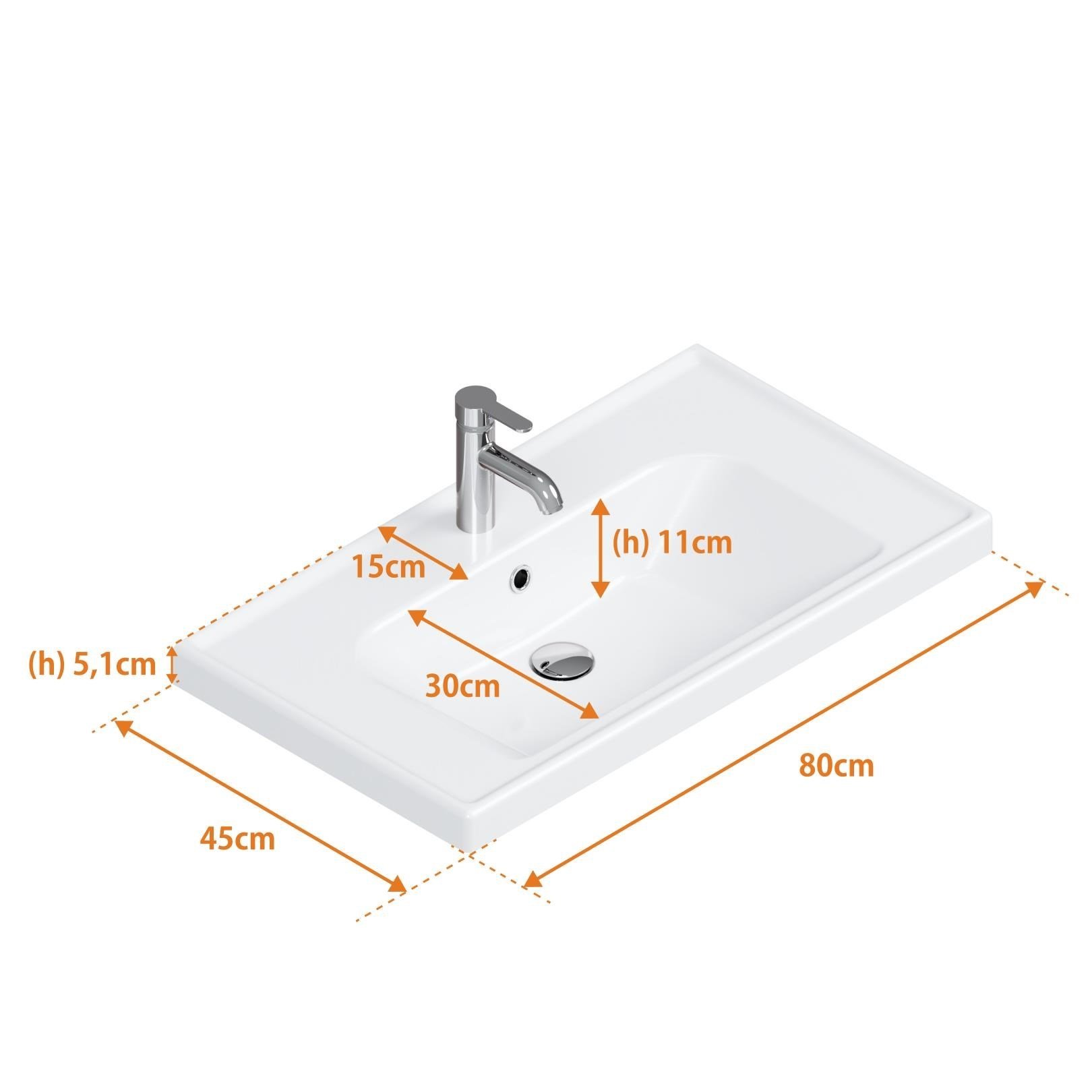 Turkuaz Frame Lavabo 80x45 cm Beyaz | VB015M22U00