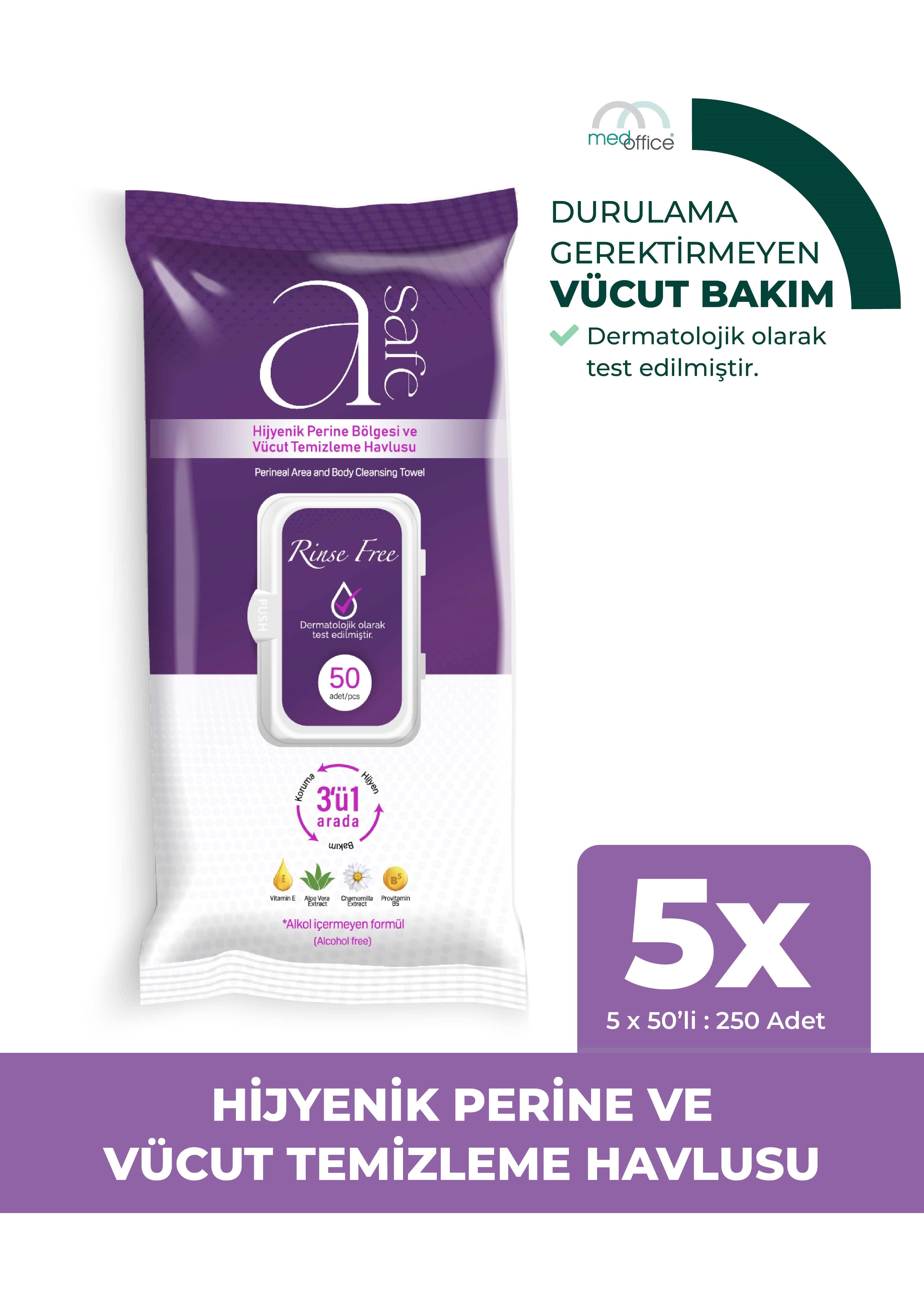 A-Safe Hijyenik Perine Ve Vücut Temizleme Havlusu x 5 adet