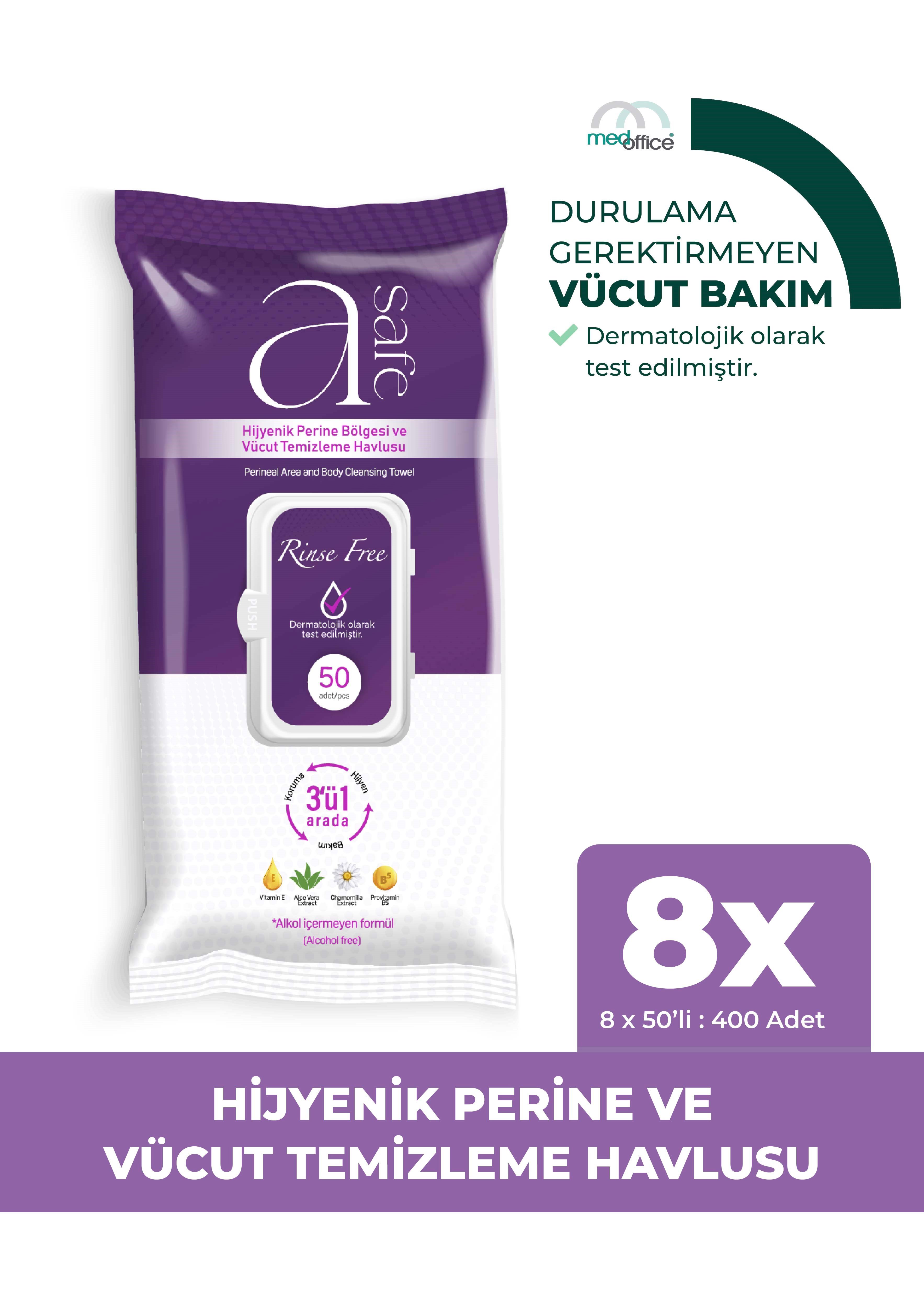 A-Safe Hijyenik Perine Ve Vücut Temizleme Havlusu x 8 adet