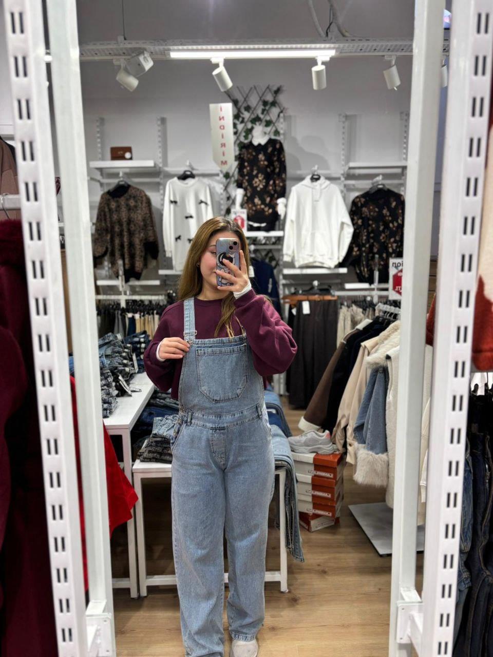 Denim Basic Salopet Tulum