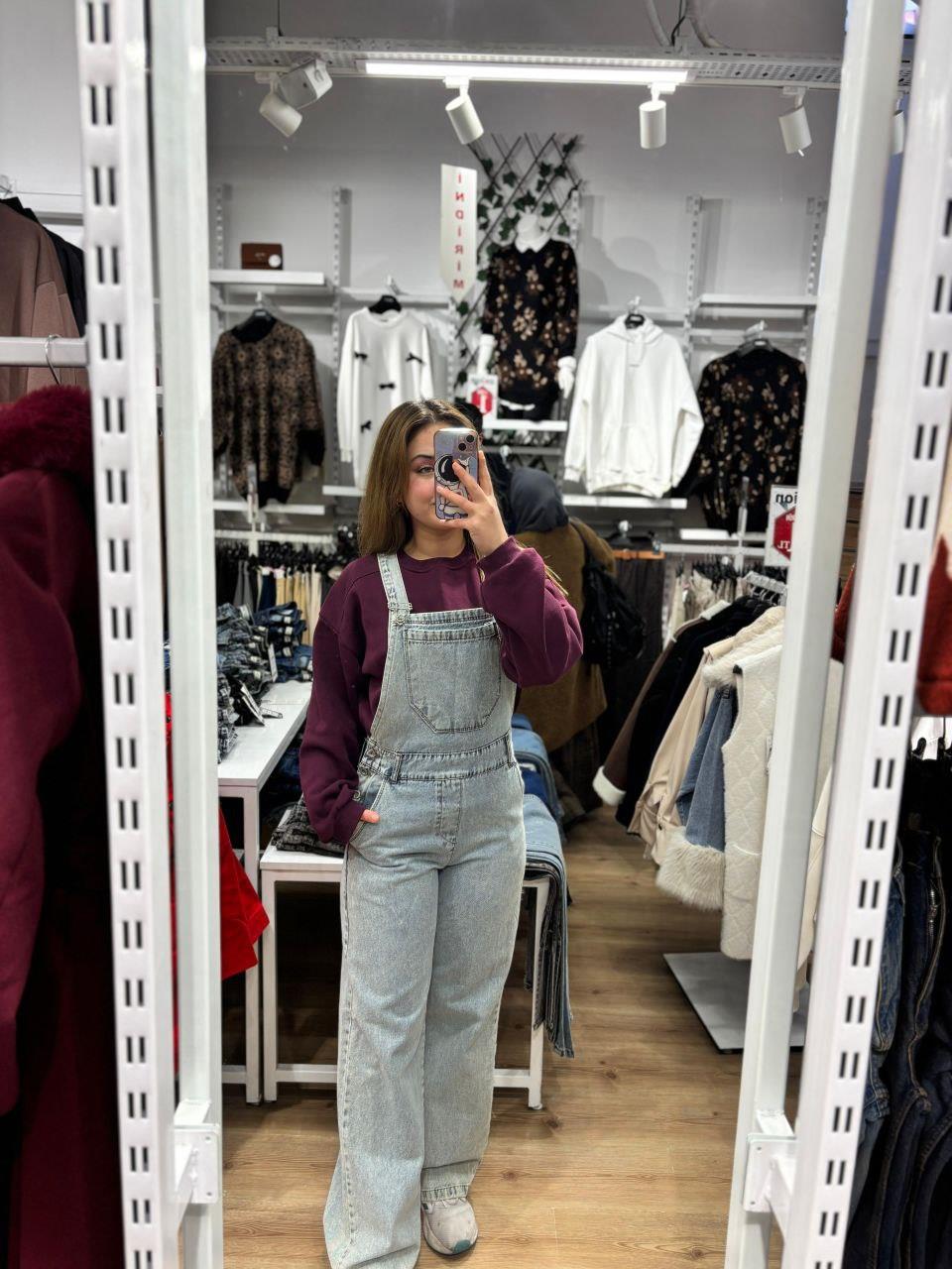 Denim Basic Salopet Tulum