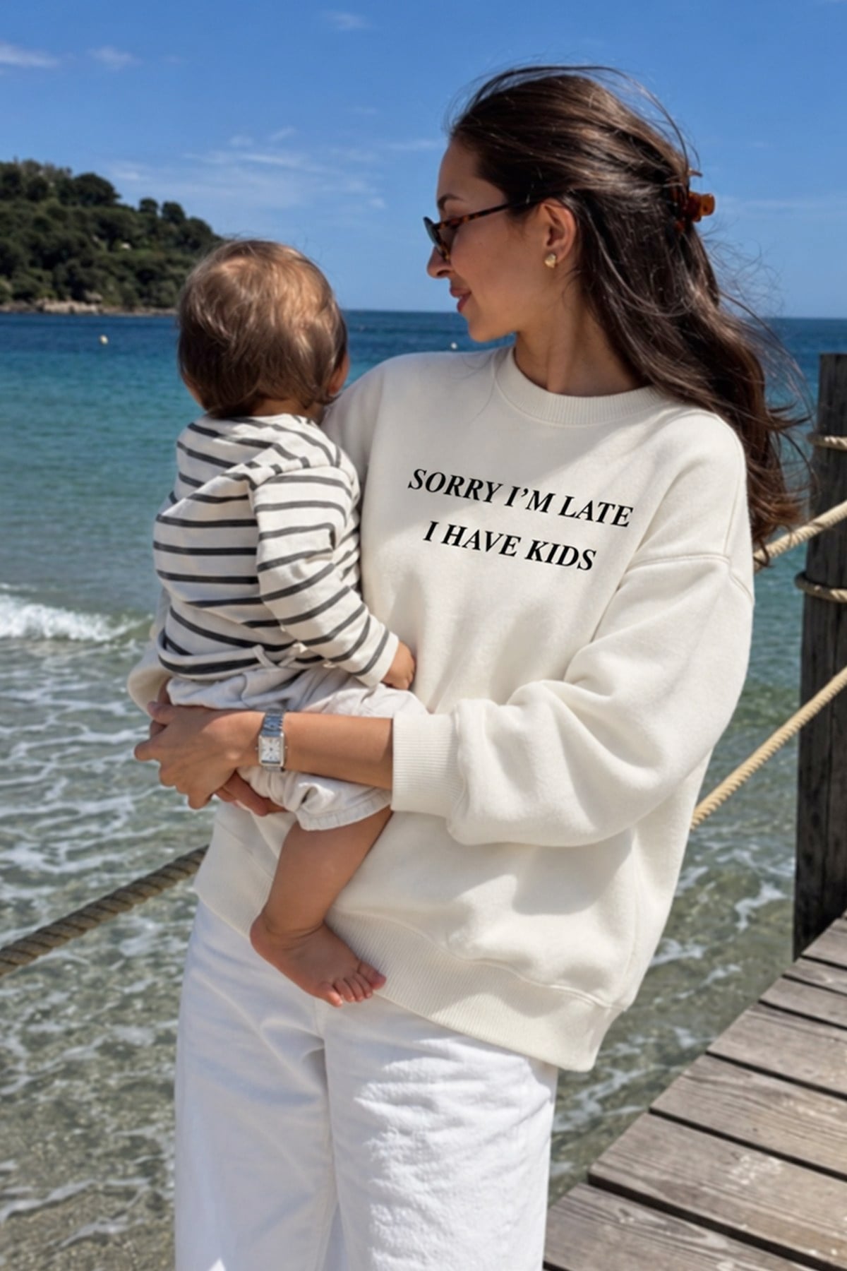Kadın Premium Kumaş 3 İplik Şardonlu Yazı Baskılı Sweatshirt