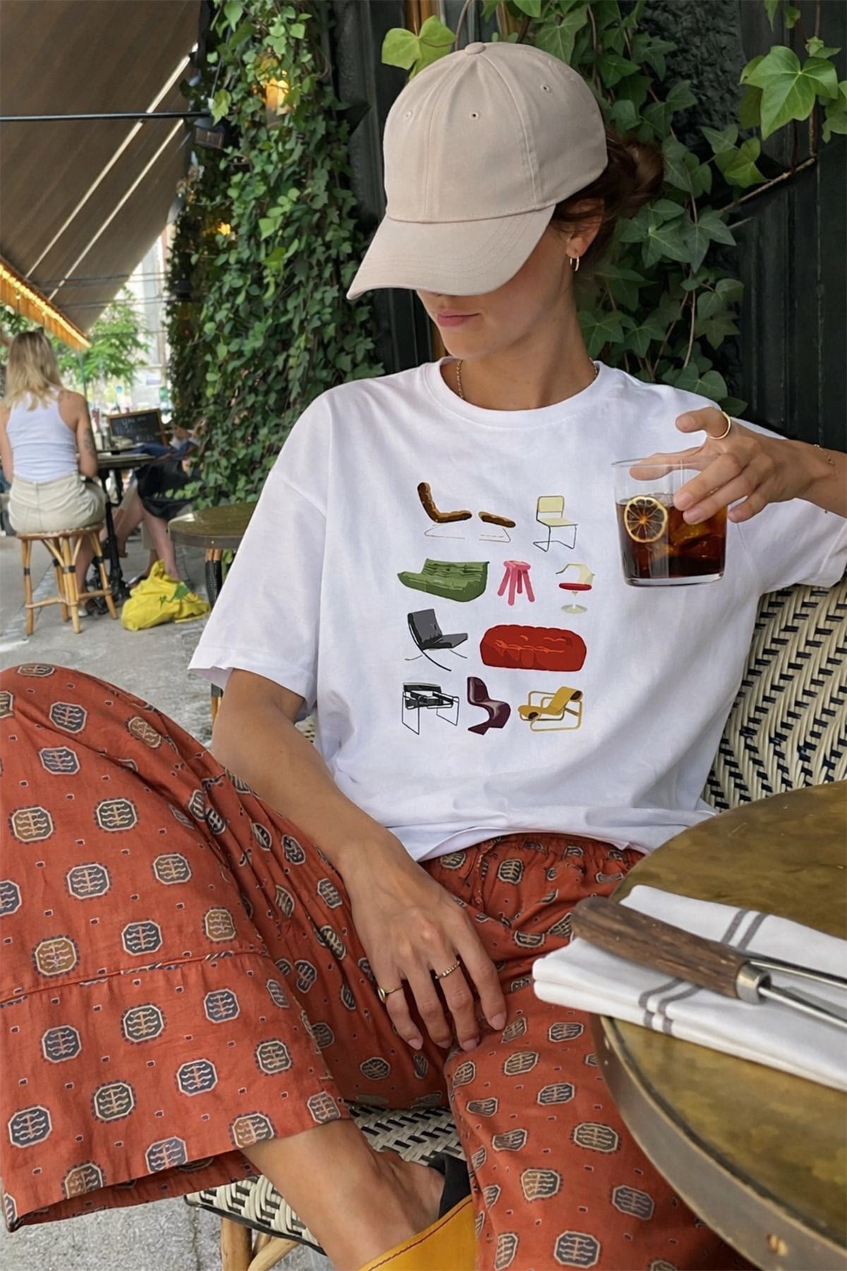 Kadın Premium Kumaş Baskılı Oversize T-shirt