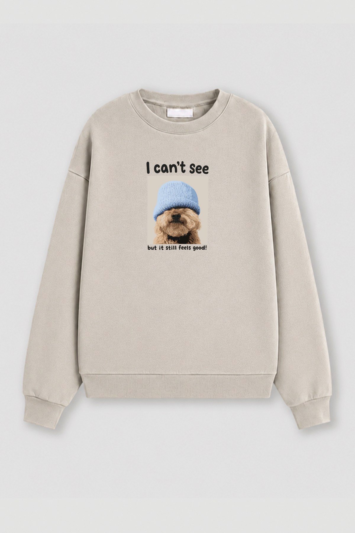 Kadın Premium Kumaş Şardonlu Köpek Baskılı Sweatshirt