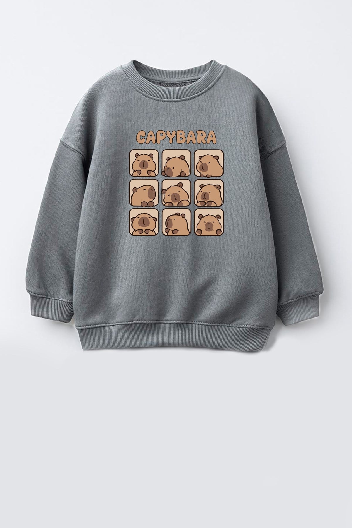 Unisex Çocuk 3 İplik Kumaş Baskılı Pamuklu Sweatshirt