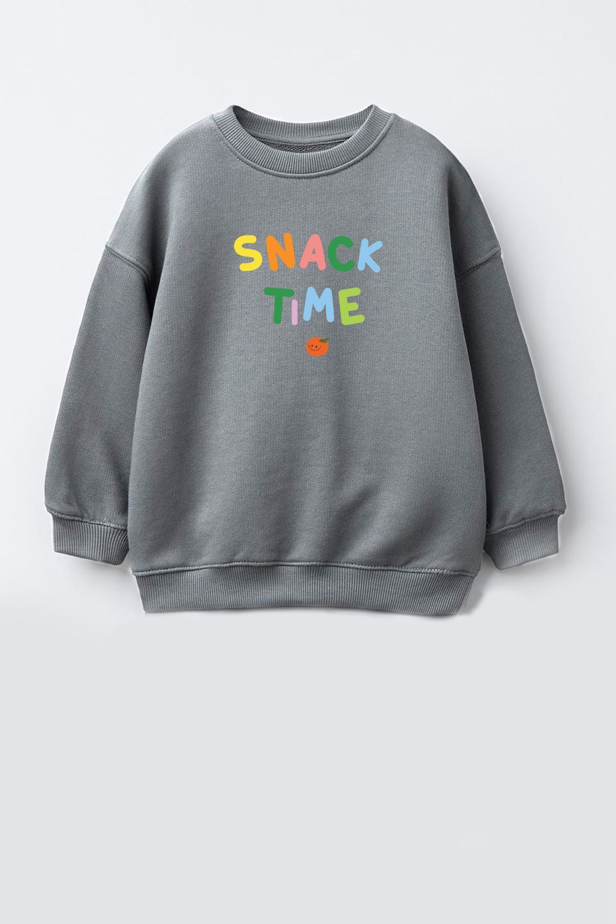 Unisex Çocuk 3 İplik Kumaş Pamuklu Slogan Baskılı Sweatshirt