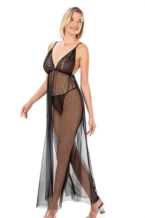 Aria's Closet Siyah Kısa Tül Gecelik