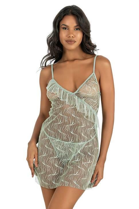 Aria's Closet Su Yeşili Kısa Tül Gecelik 4221