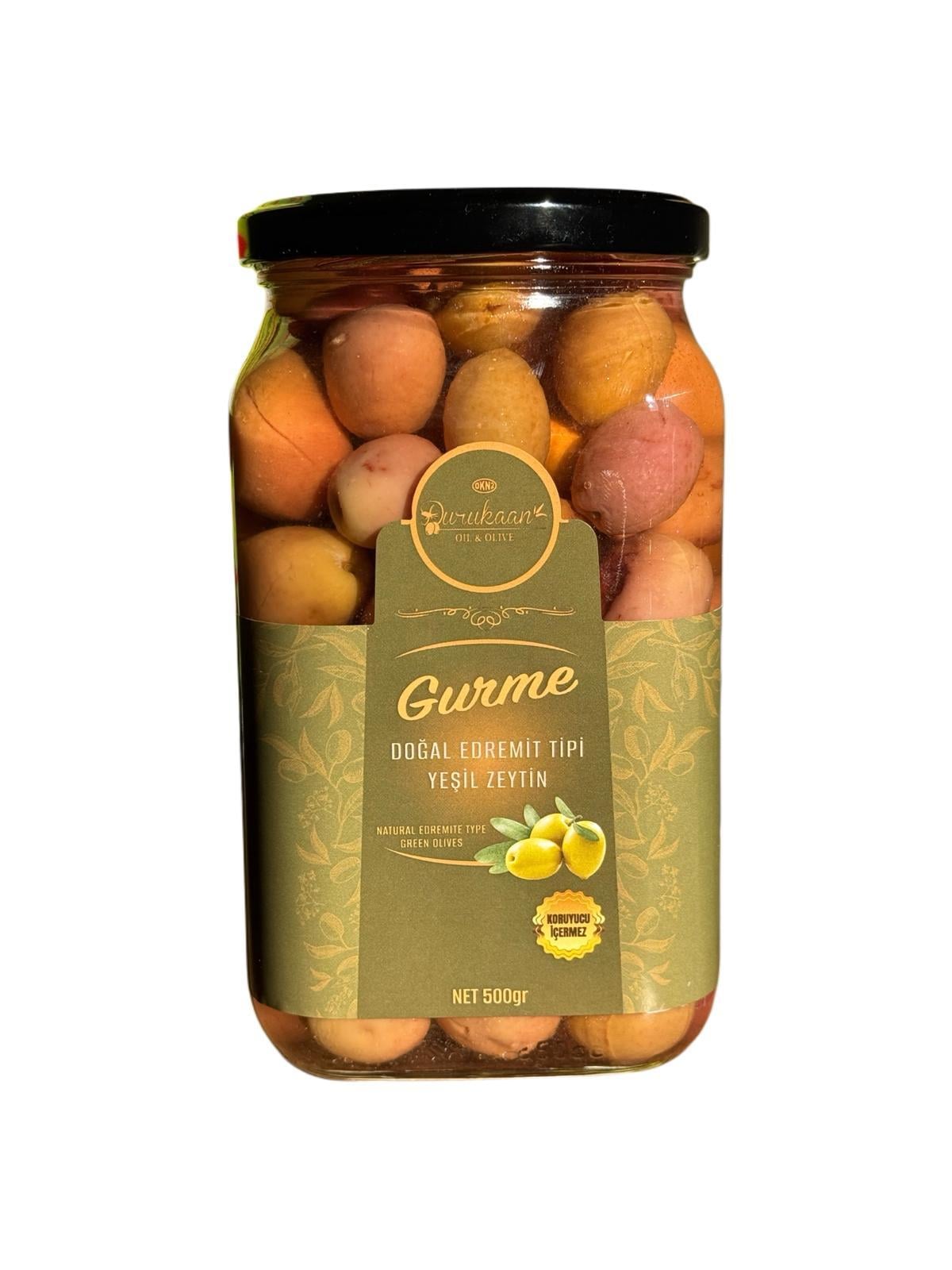 Doğal Edremit Tipi Yeşil Zeytin L 500GR