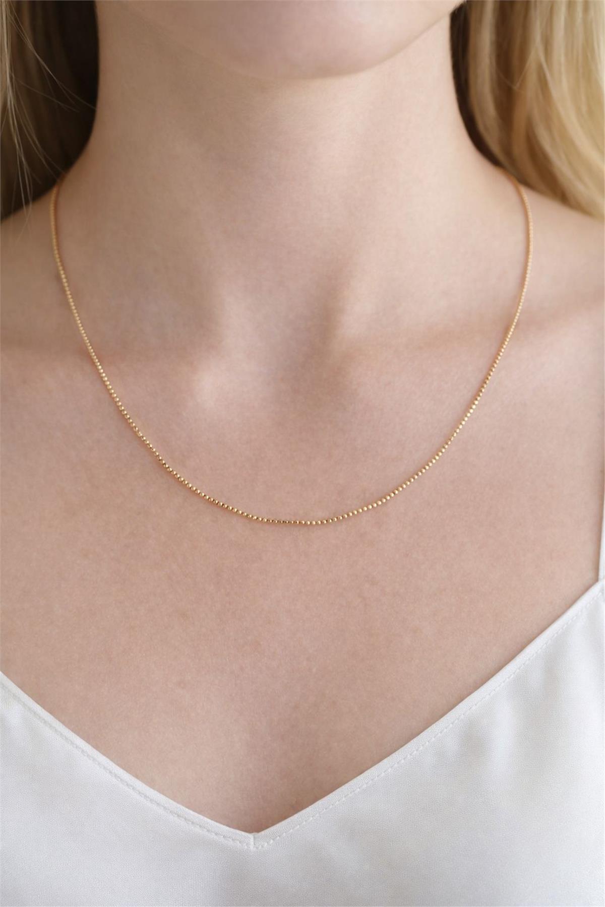 14 Ayar Gold K 80 Cm Asil Zincir Model Kolye 