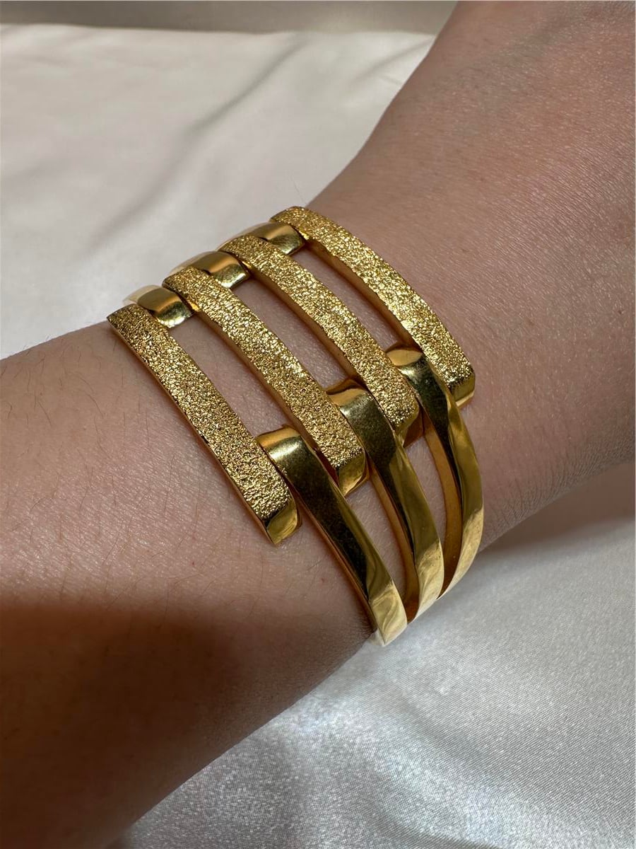 24 Ayar Gold Kaburga Model Geniş İtal  Kelepçe