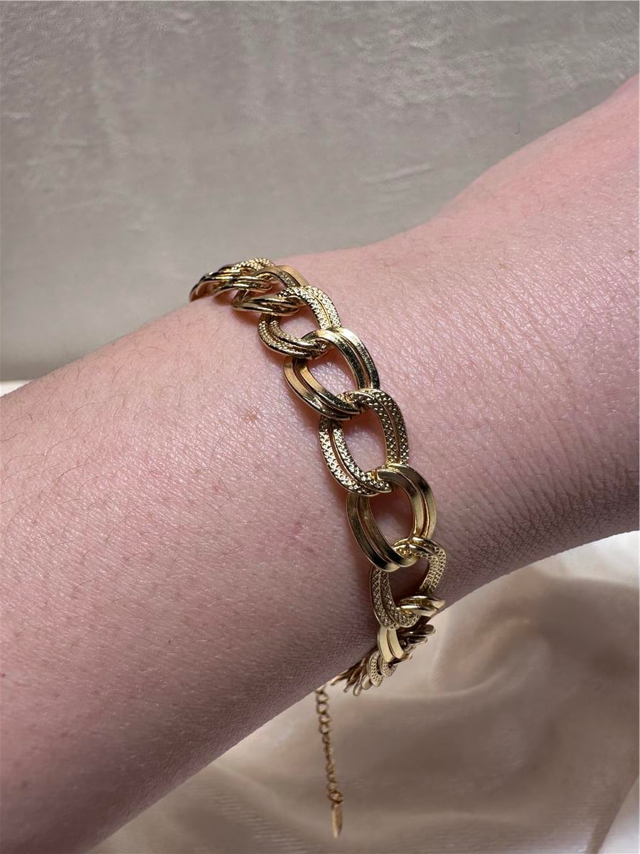 Çelik Bileklik Zinçir Model Gold 