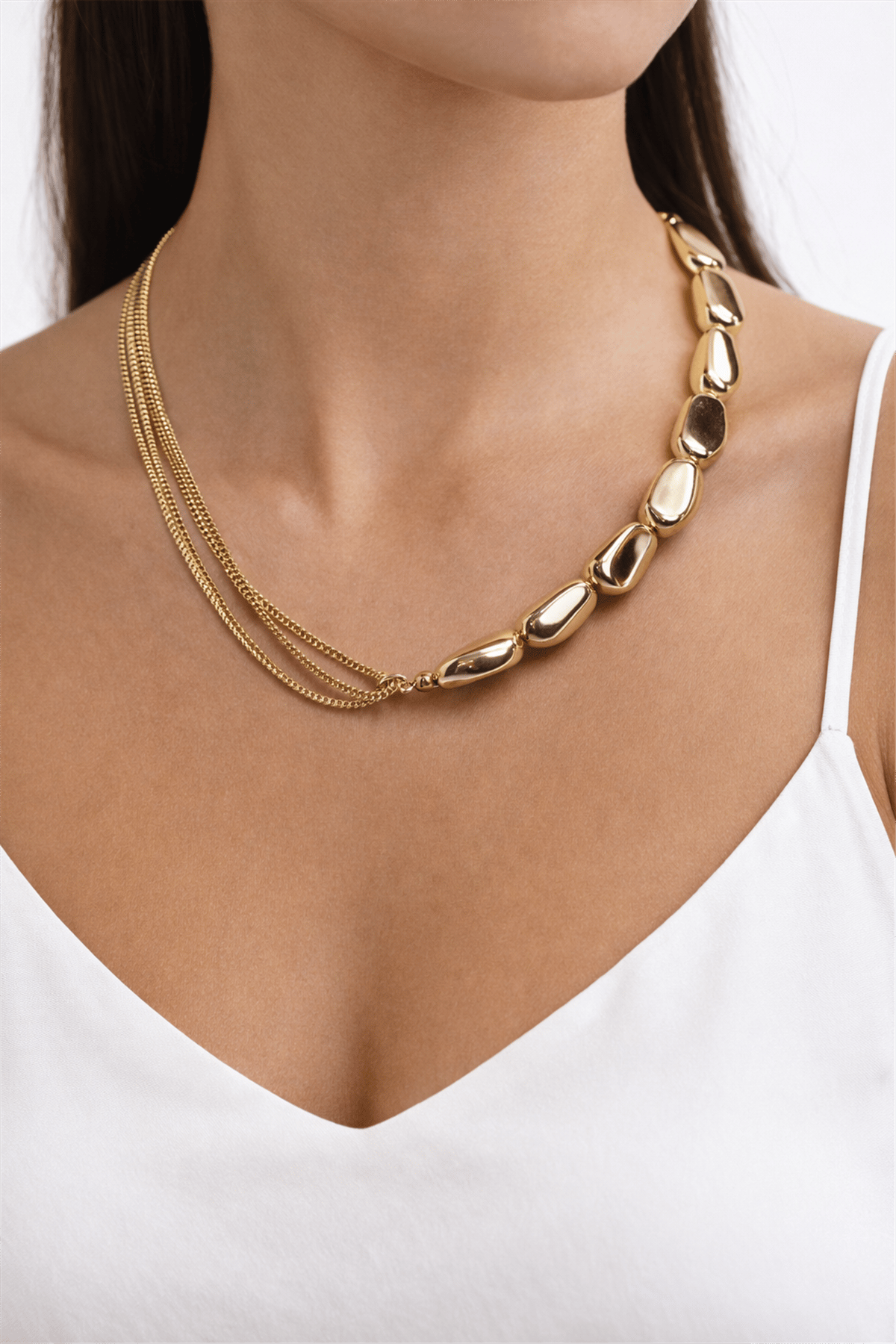 Çelik Gold Asil Şans Model Kolye 