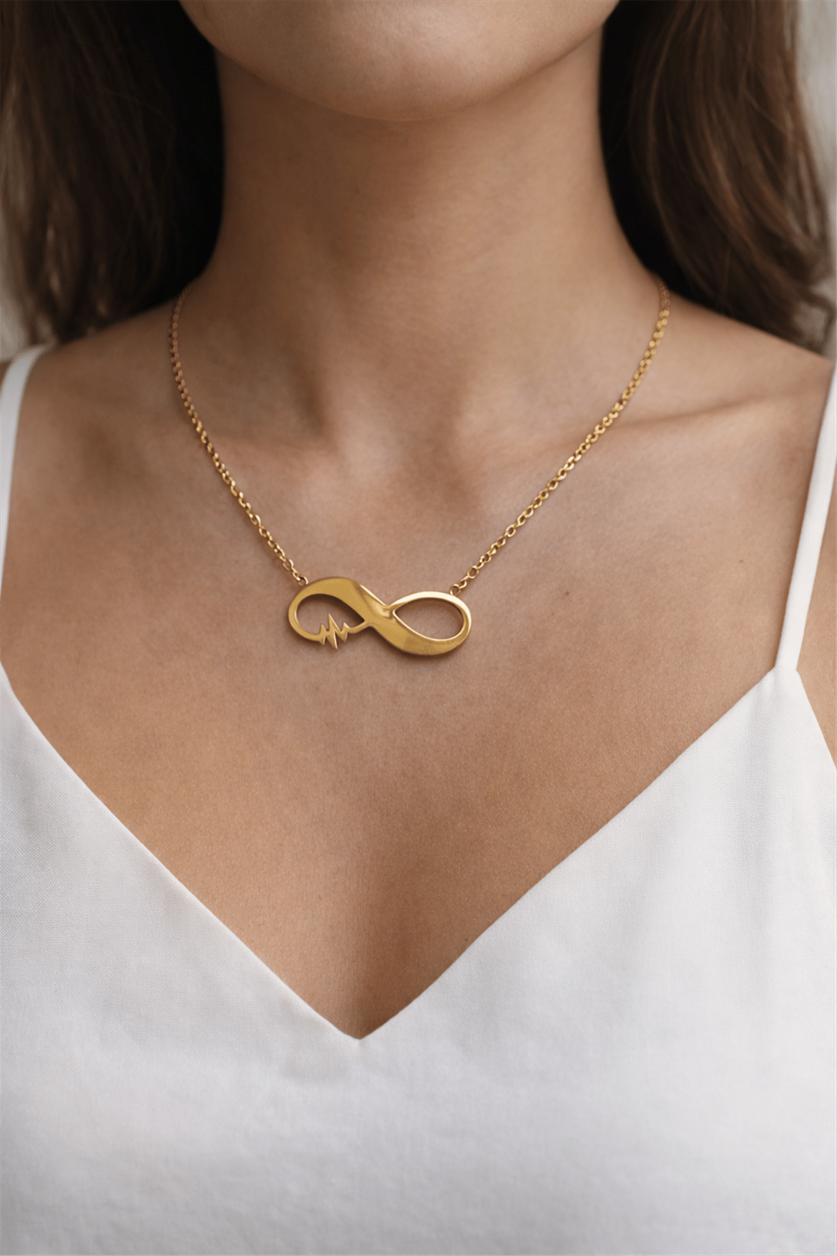 Çelik Gold Sonsuzluk Kolye 