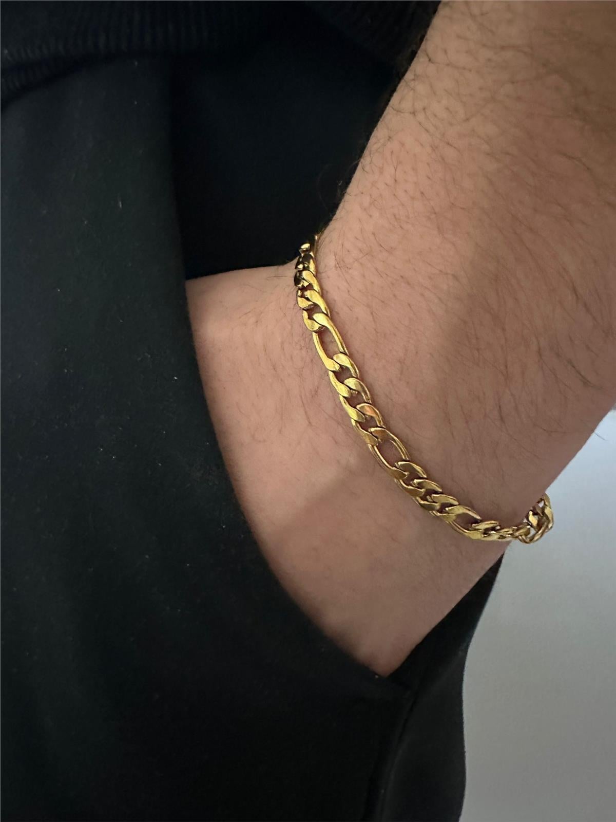 Çelik Gold Zincir Model Yüzük 