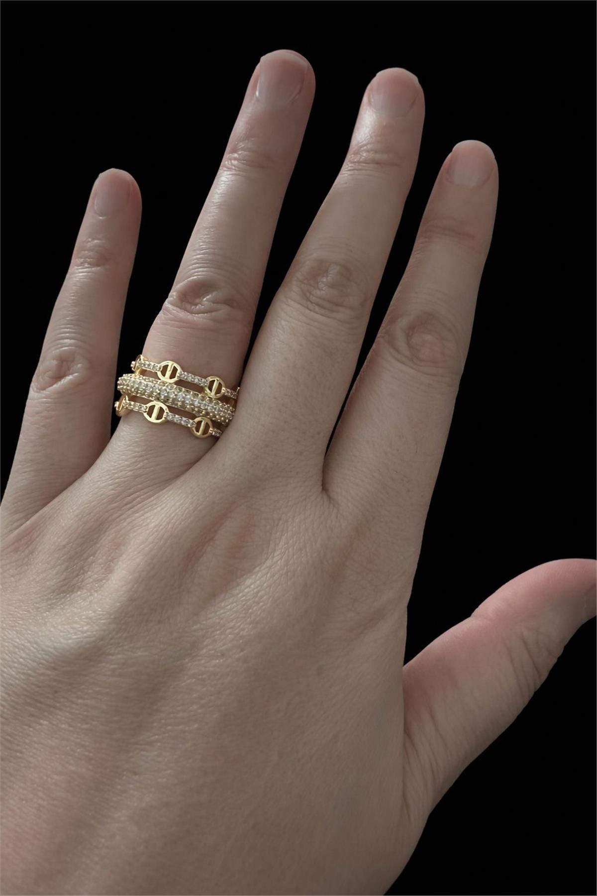 Gold Baget Pırlanta Yüzük 