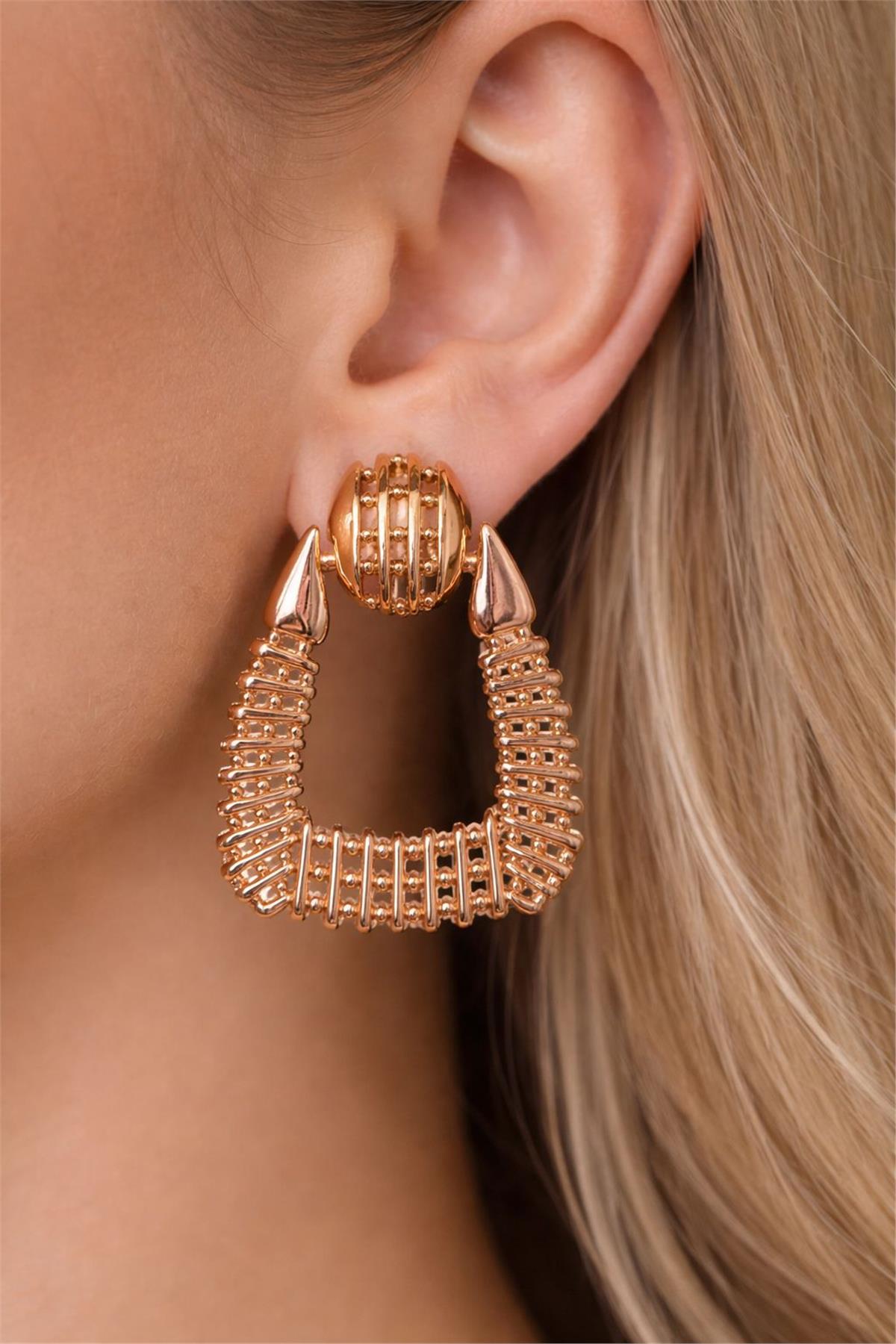 Gold Kemer Model Küpe 