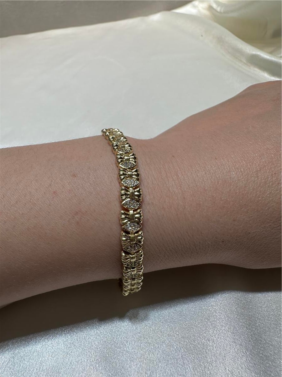 Gold Kurdele Model Zirkon Taş 