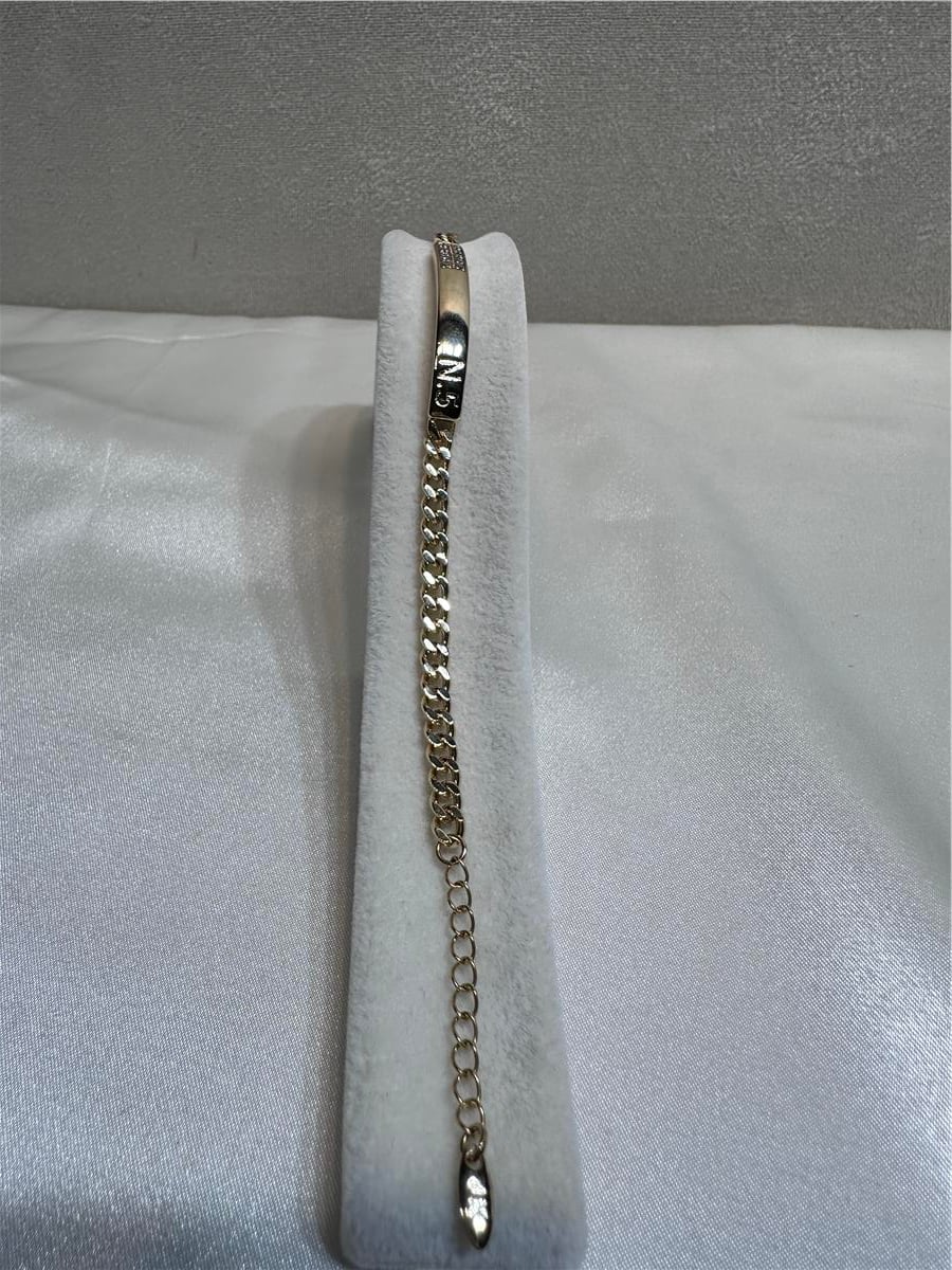 Gold Plaka N.5 Yazılı Zirkon Taş 14.K