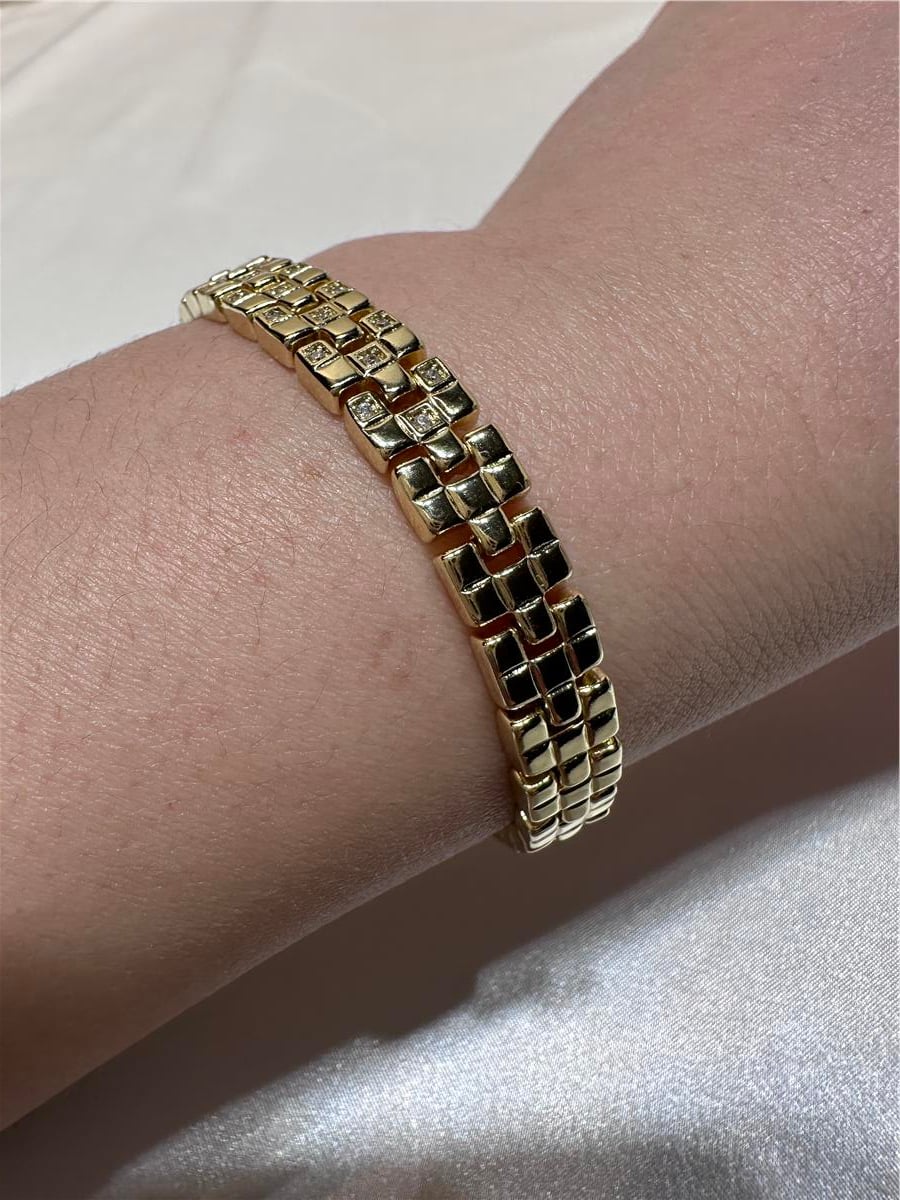 Gold Zirkon Taş İthal 14.K Mısır Model Bileklik 