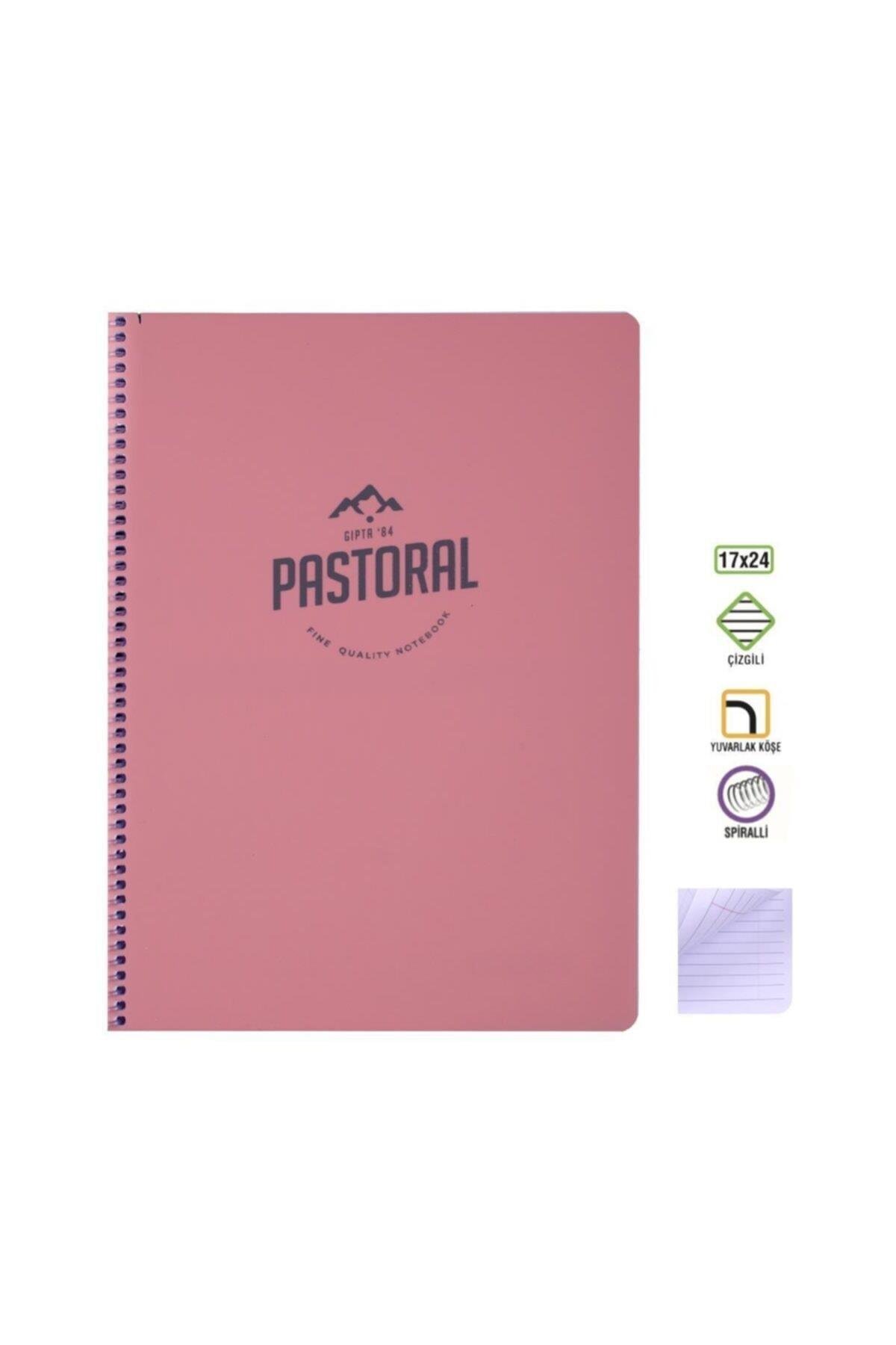 17x24 Cm Defter 72 Yp. Çizgili Spr. Pp. Kpk. Pembe Pastoral