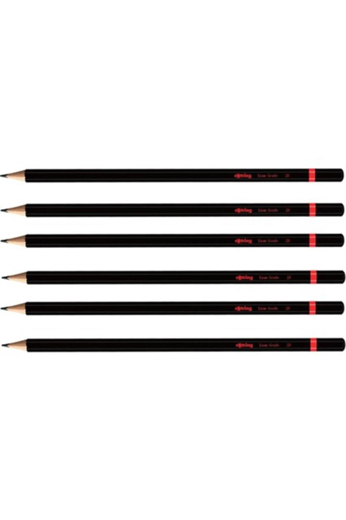 2B Sınav Kalemi 6'lı Set Siyah 7.5 cm Uzunlukta 6 Adet
