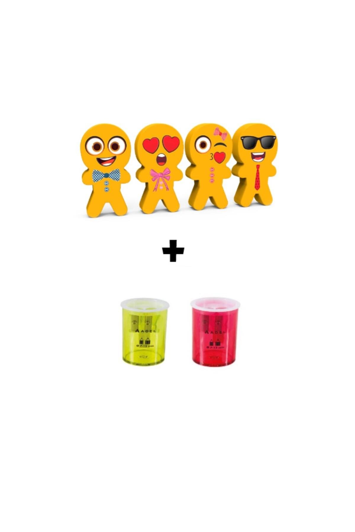ART.57 FUNNY FACE 4 ADET SİLGİ VE 619 2 ADET KALEMTRAŞ SETİ (KIZ ÖĞRENCİ)