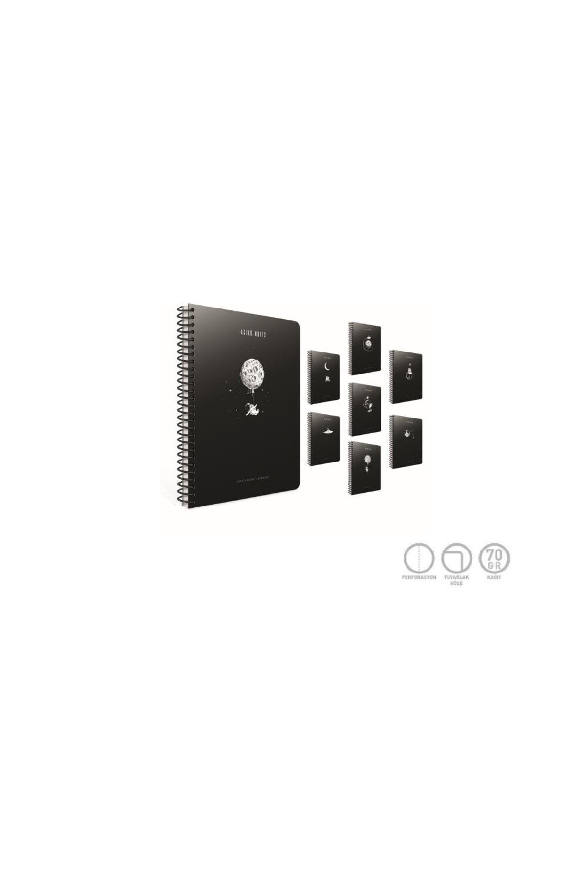 Astro Notes Spiralli Karton Kapak Defter A4 60 Yaprak Kareli (4 Lü Paket) 6084