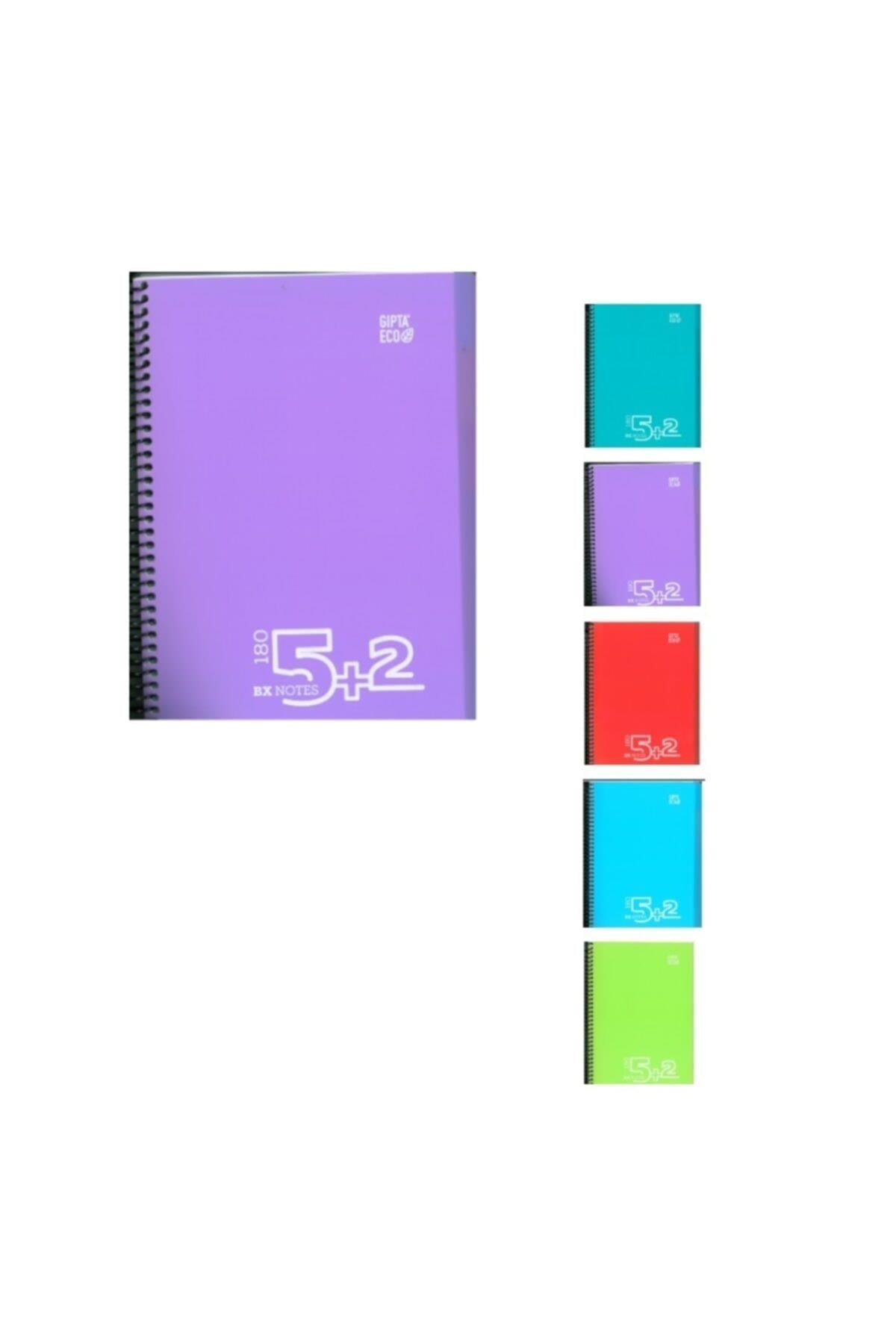 Bx Notes A4 Spiralli Seperatörlü Plastik Kapak 5+2 Defter 180 Yaprak (5 Kareli + 2 Çizgili)