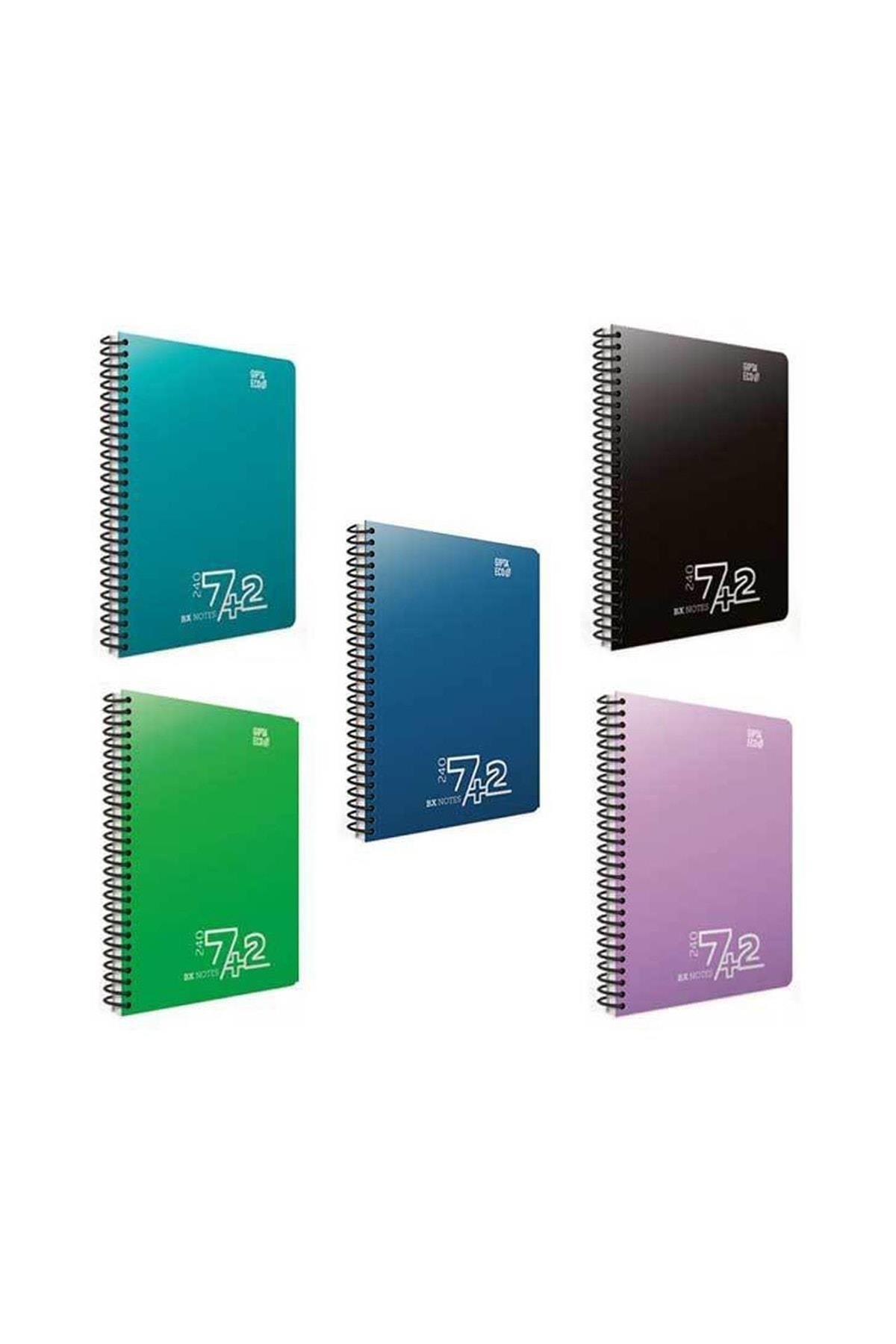Bx Notes Spiralli Plastik Kapak Defter A4 240 Yaprak 7+2 Seperatörlü 6 Lı Paket