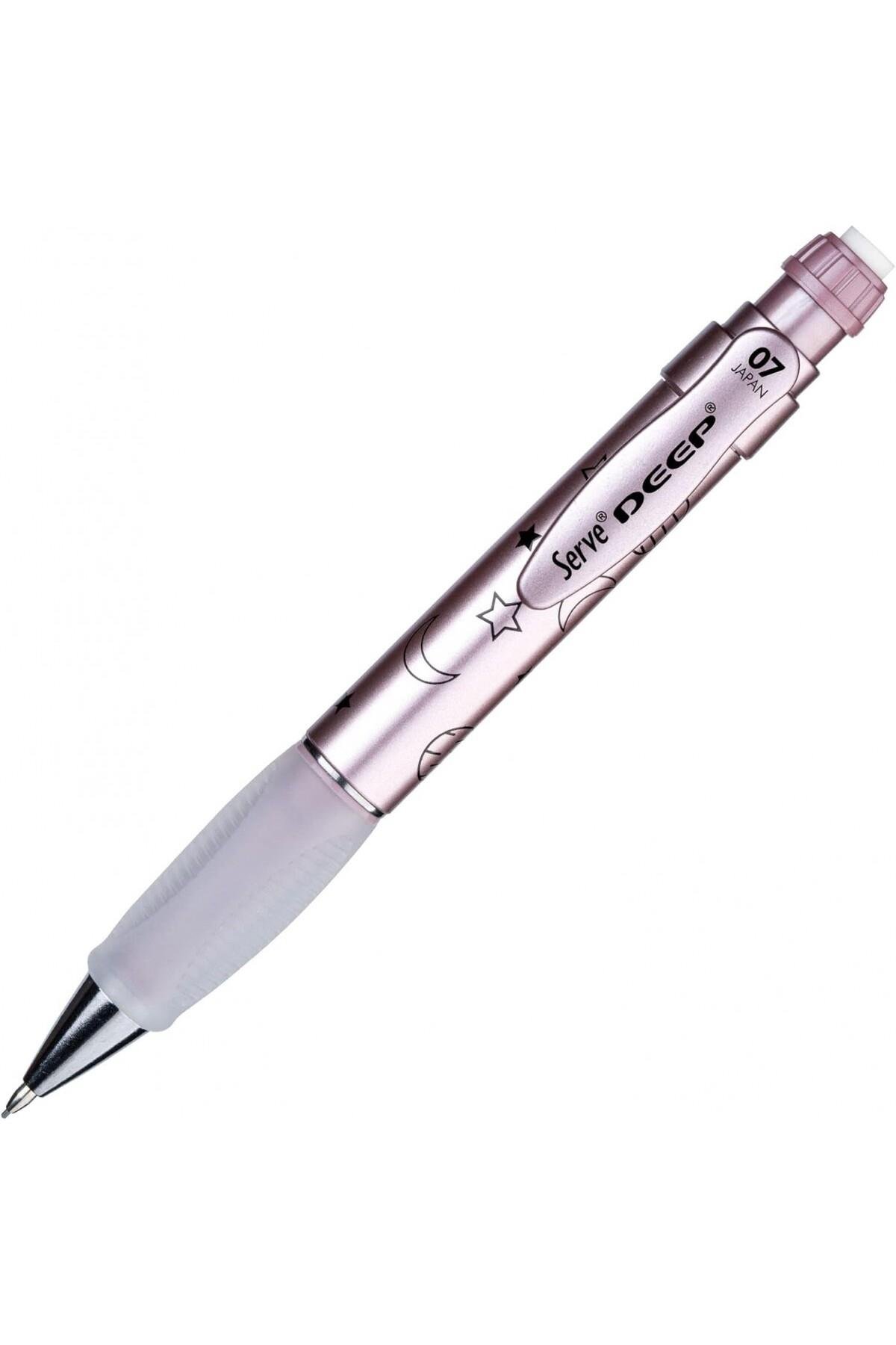 Deep Uzay 0.7mm Mekanik Kurşun Kalem Rose Ay Yıldız /