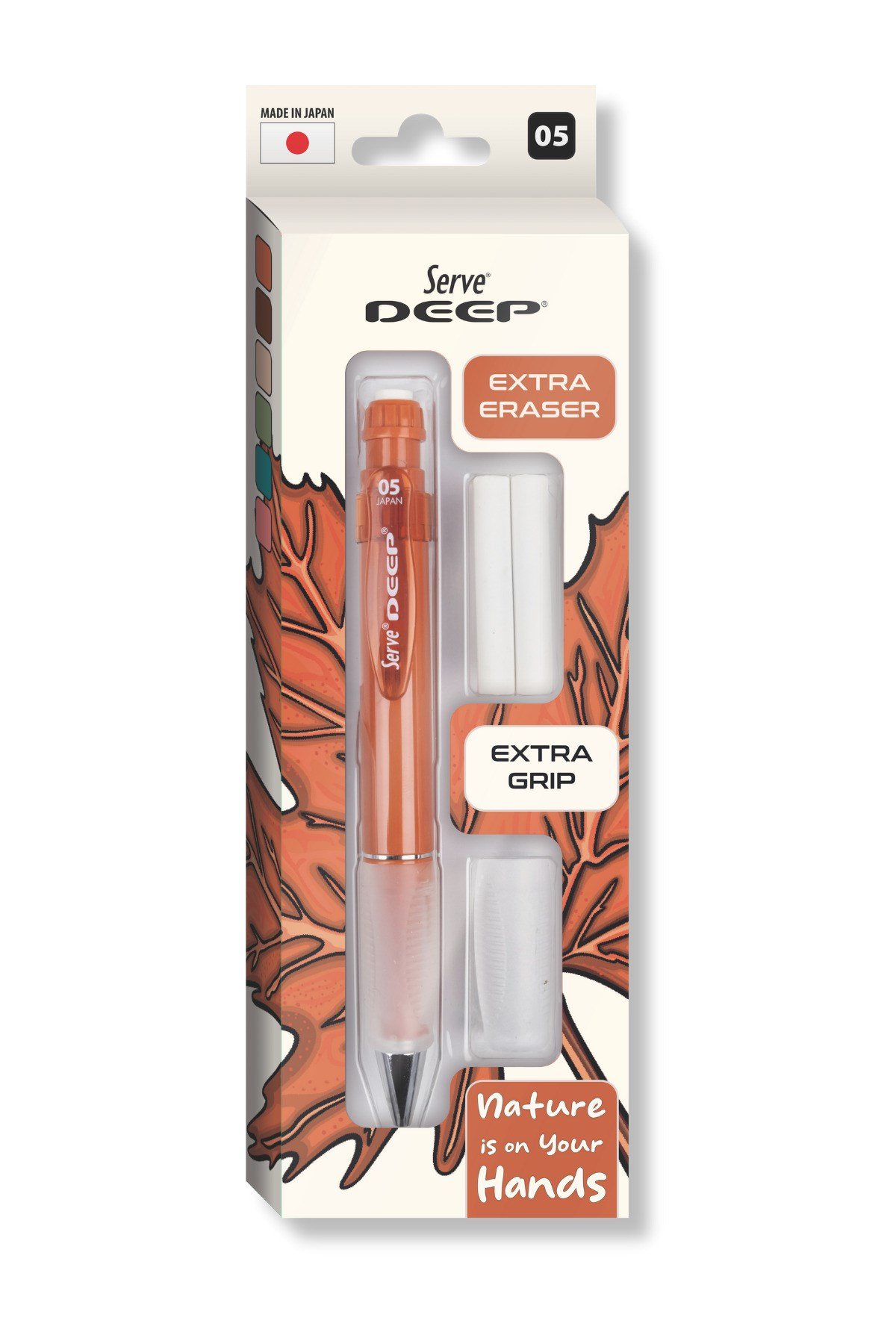 Deep Versatil Kalem 05mm- Toprak Tonları - Yedekli Set (Grip ve Silgi)