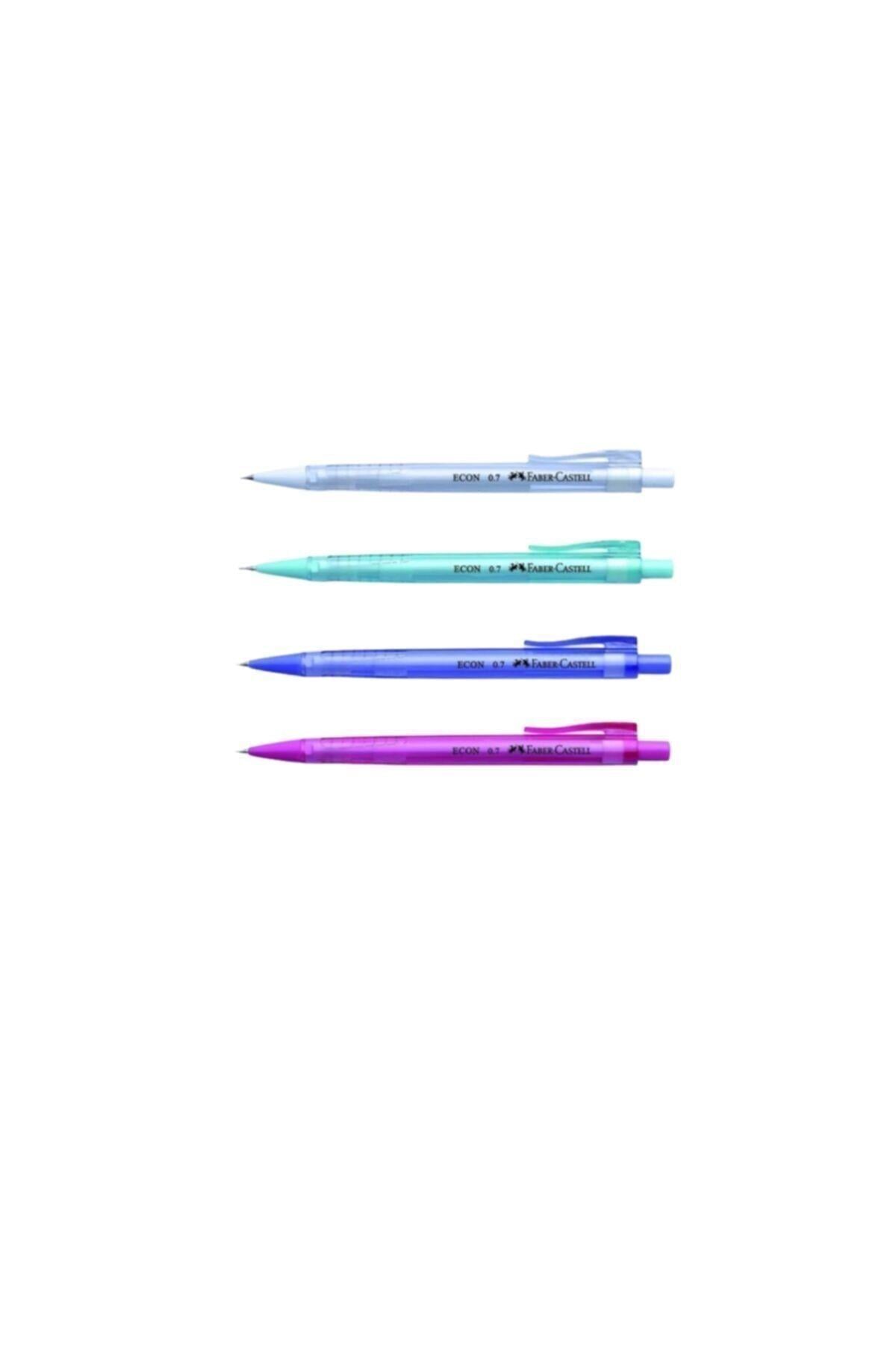 Faber Casell Econ 0.7 Uçlu Kalem Beyaz-mavi-mor-pembe 4'lü Set