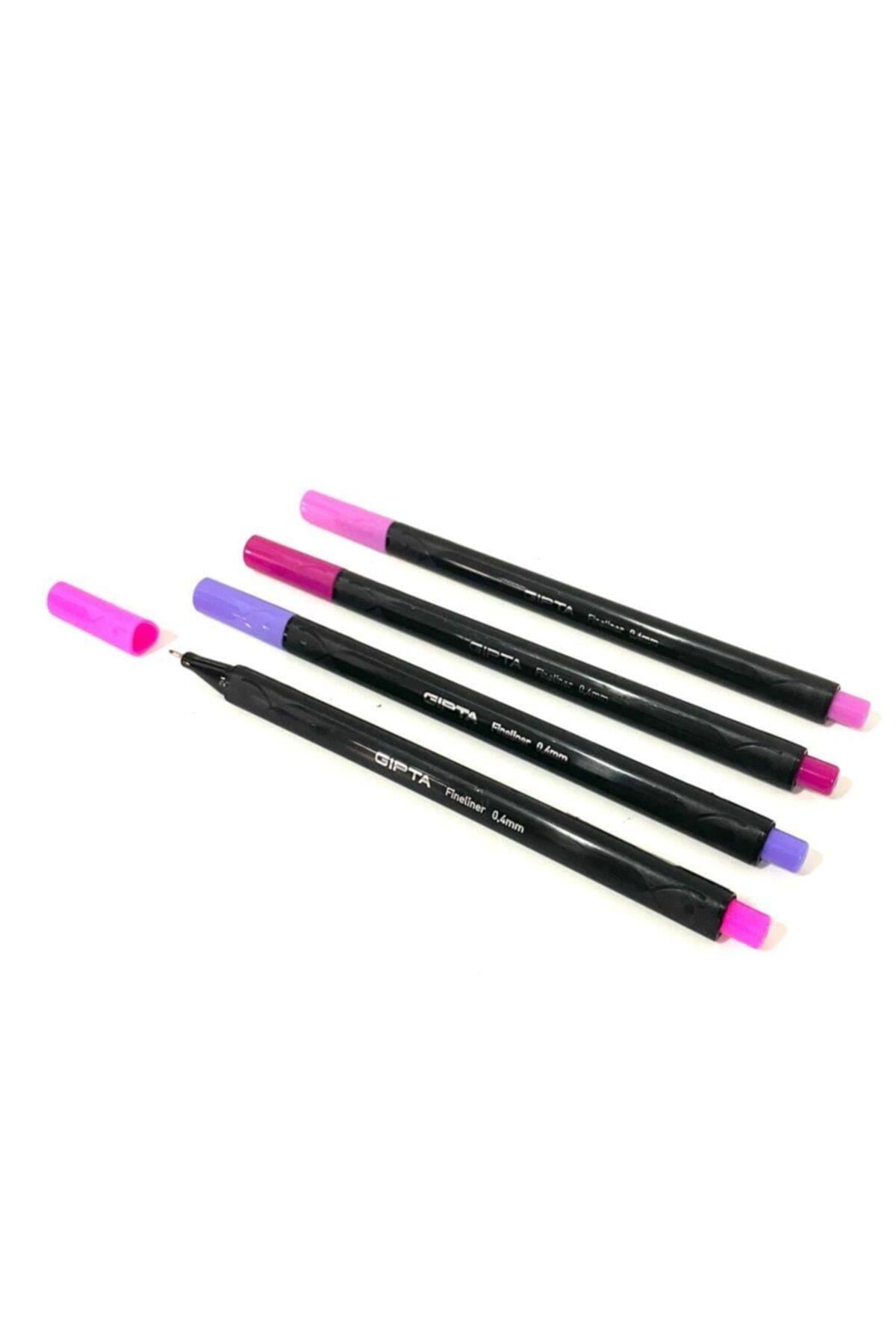 Fineliner Mor Tonları 0.4 Mm Ince Uçlu Yazı Kalemi 4 'lü Set