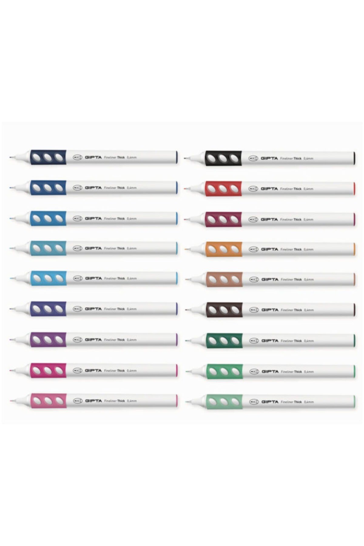 Fineliner Thick 0.4 mm Yuvarlak Gövde Kalem 18 Renk Set