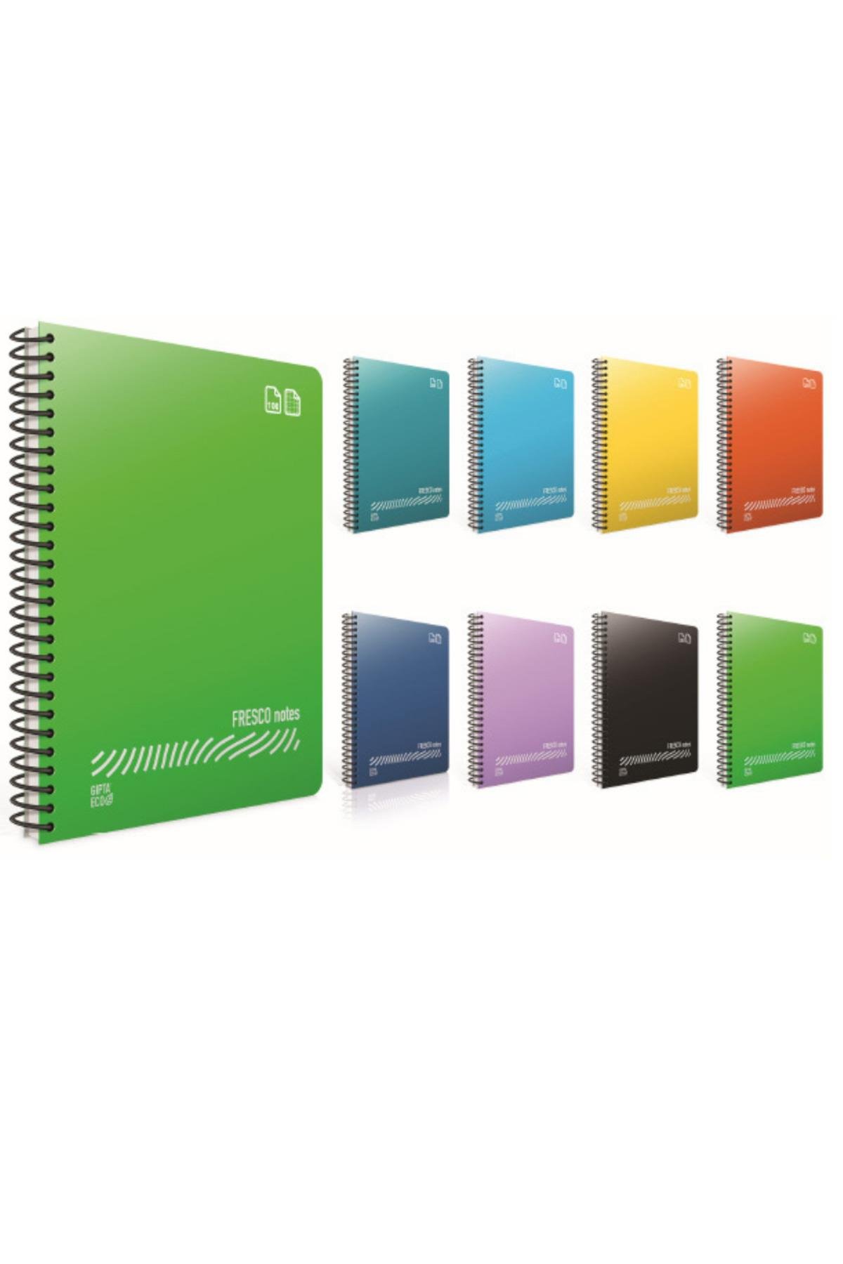 FRESCO SPİRALLİ PLASTİK KAPAK DEFTER A4 72YP DÜZ ÇİZGİSİZ