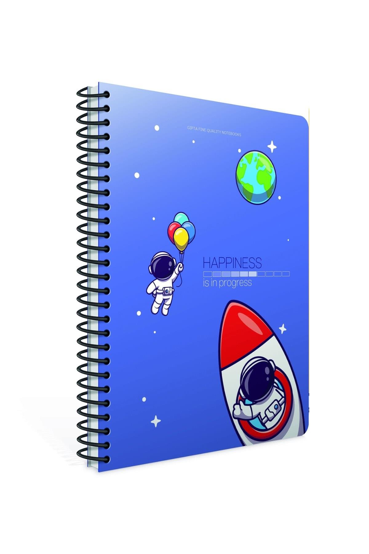Happıness Spiralli Karton Kapak A5 80 Yaprak Kareli Defter