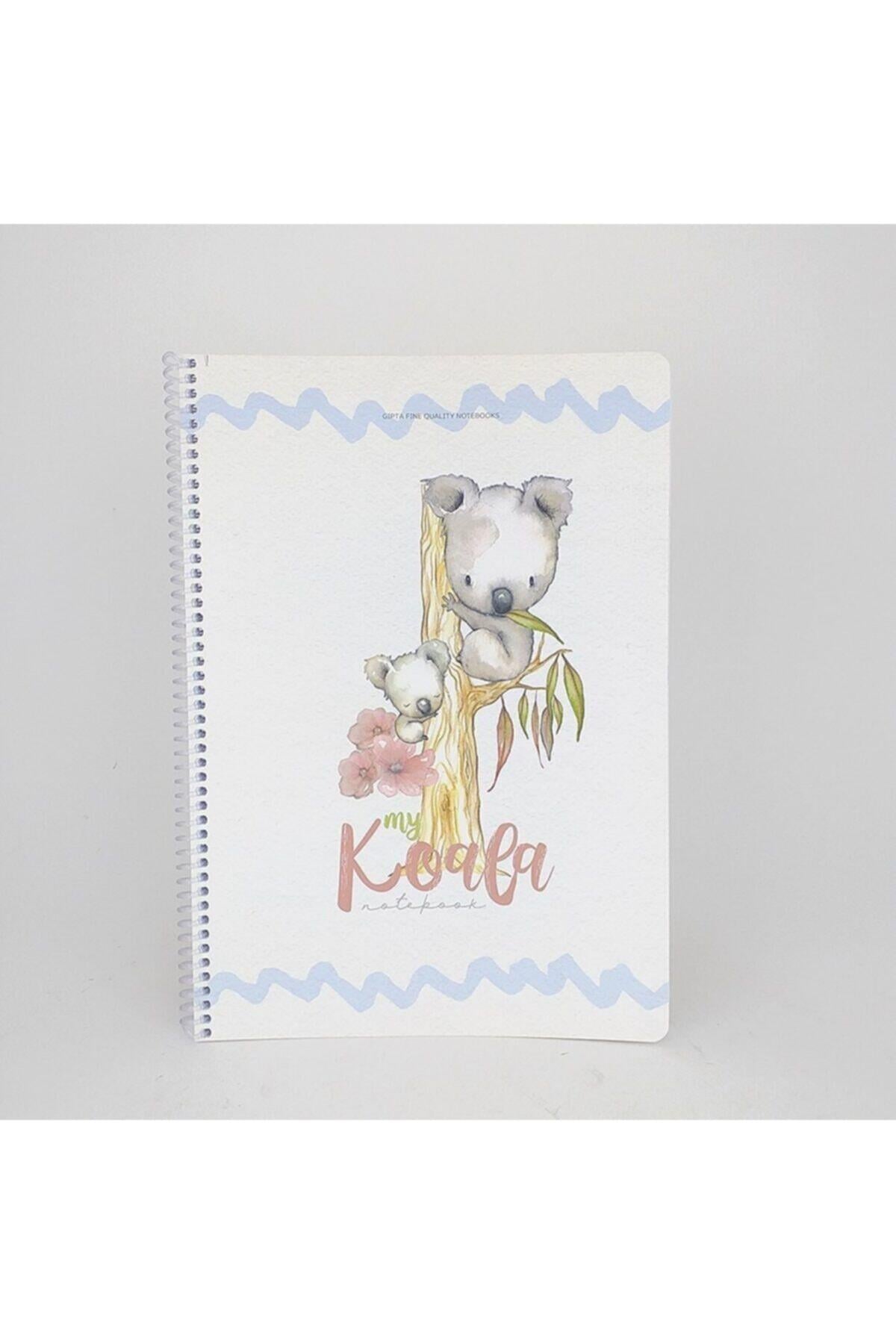 Koala Desenli Spralli Defter 80 Yp. Kareli