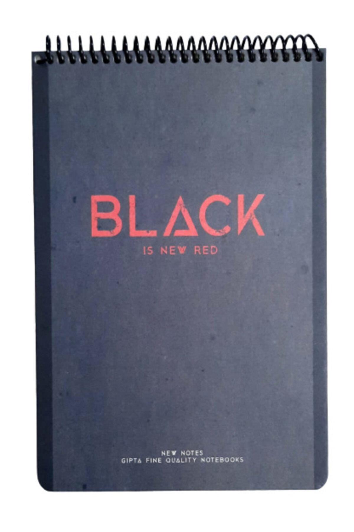 New Notes Black Is New Red Spiralli Sert Kapak 100 Yaprak 17x24 Çizgili Bloknot
