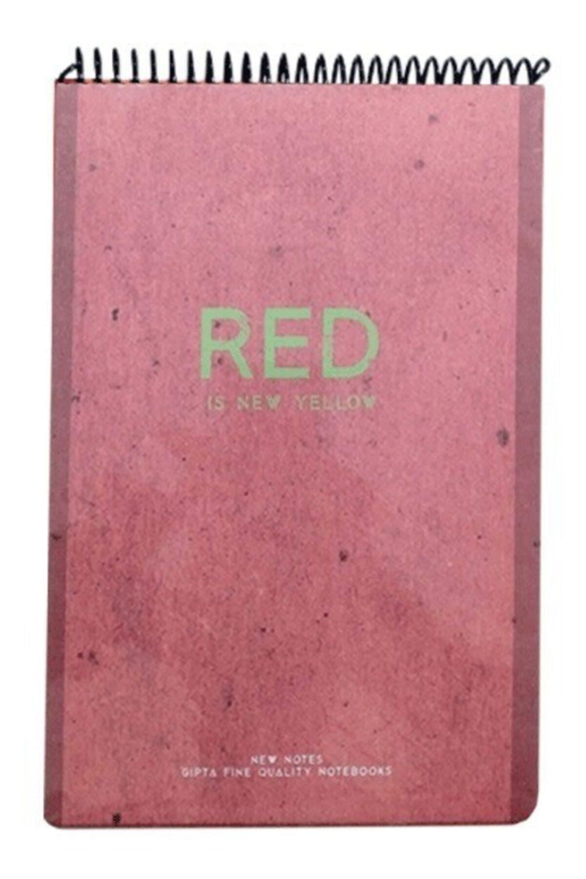 New Notes Red Is New Yellow Spiralli Sert Kapak 100 Yaprak 17x24 Çizgili Bloknot