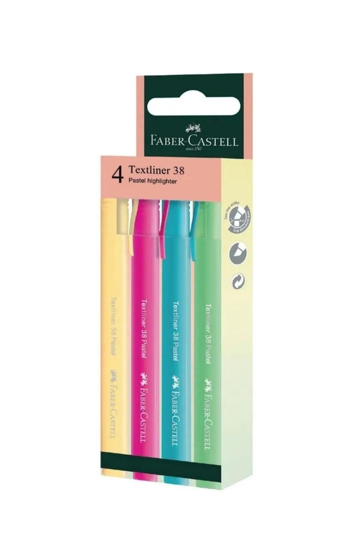 Pastel 4'lü Fosforlu Kalem, İnce Uç, Yumuşak Renkler