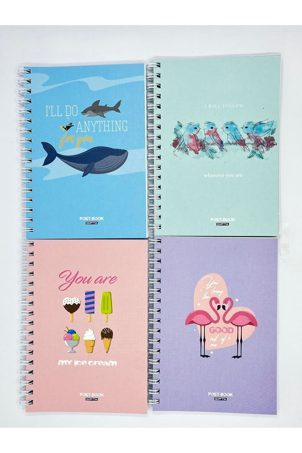 Post-book A6 Karton Kapak Spiralli Not Defter, 7 Farklı Desen 1 Adet