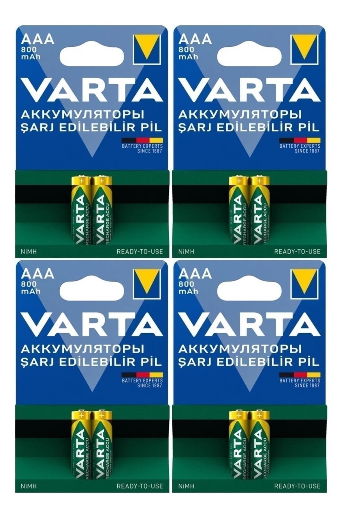 Ready2use 8 Adet Şarj Edilebilir 800mah Aaa Ince Pil