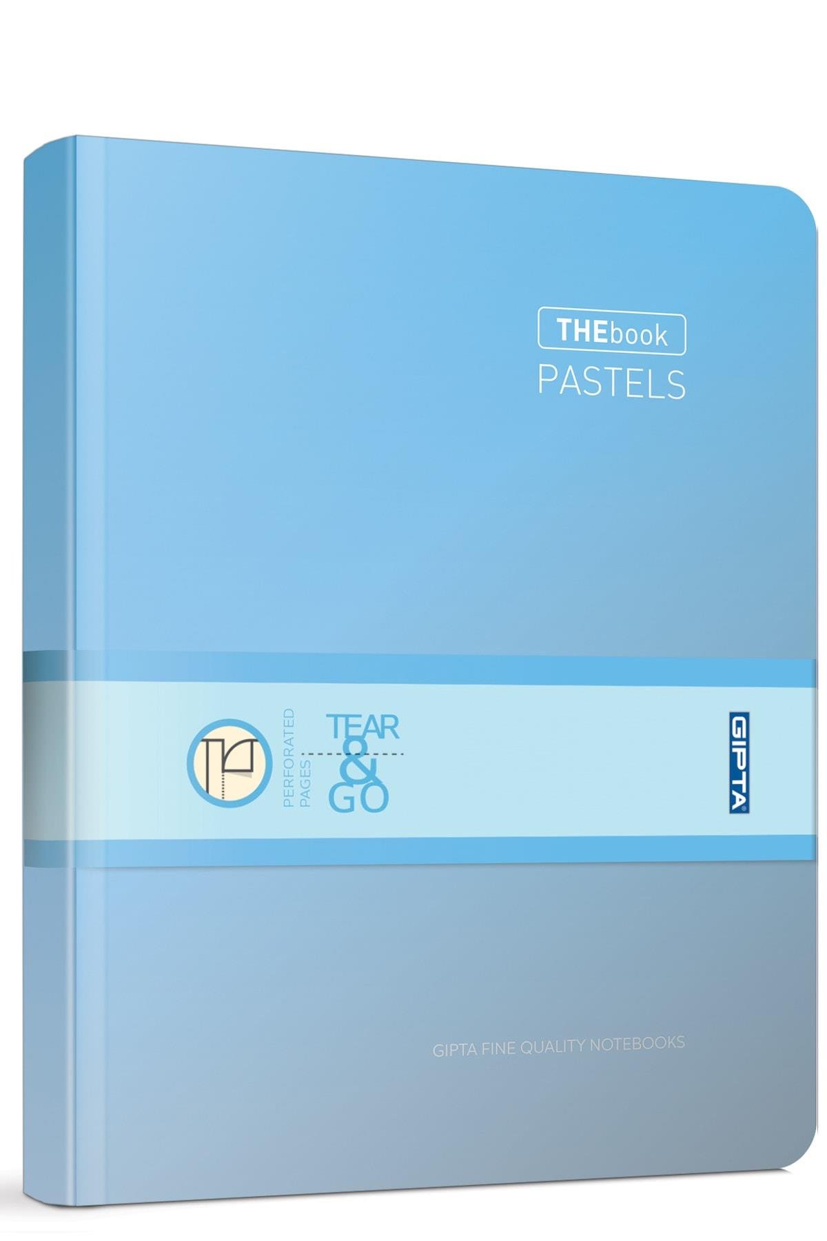 The Book Pastel 20x28 296 Yaprak 4 Bölmeli Sert Kapak Ciltli Defter (3483) Çizgili Pastel Açık Mavi