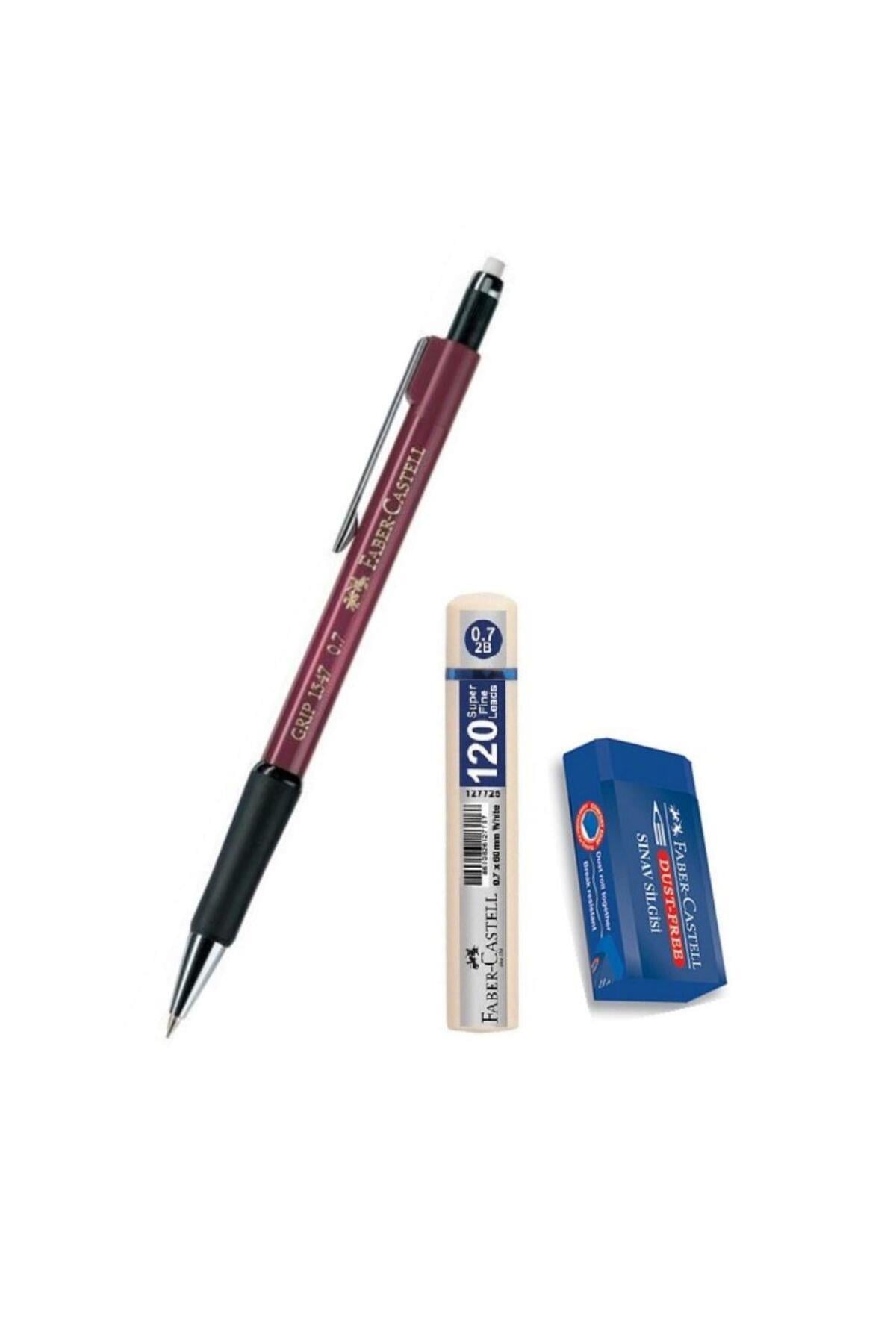 Uçlu Kalem Bordo 0.7 Grip 1347 Faber 120 Li Uç Ve Sınav Silgisi Versatil Uçlu Kalem 0,7 1 Adet