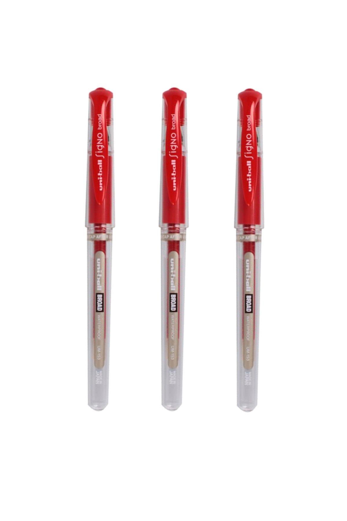Um-153 Signo Broad 1.0 Kırmızı İmza Kalemi 3 Adet