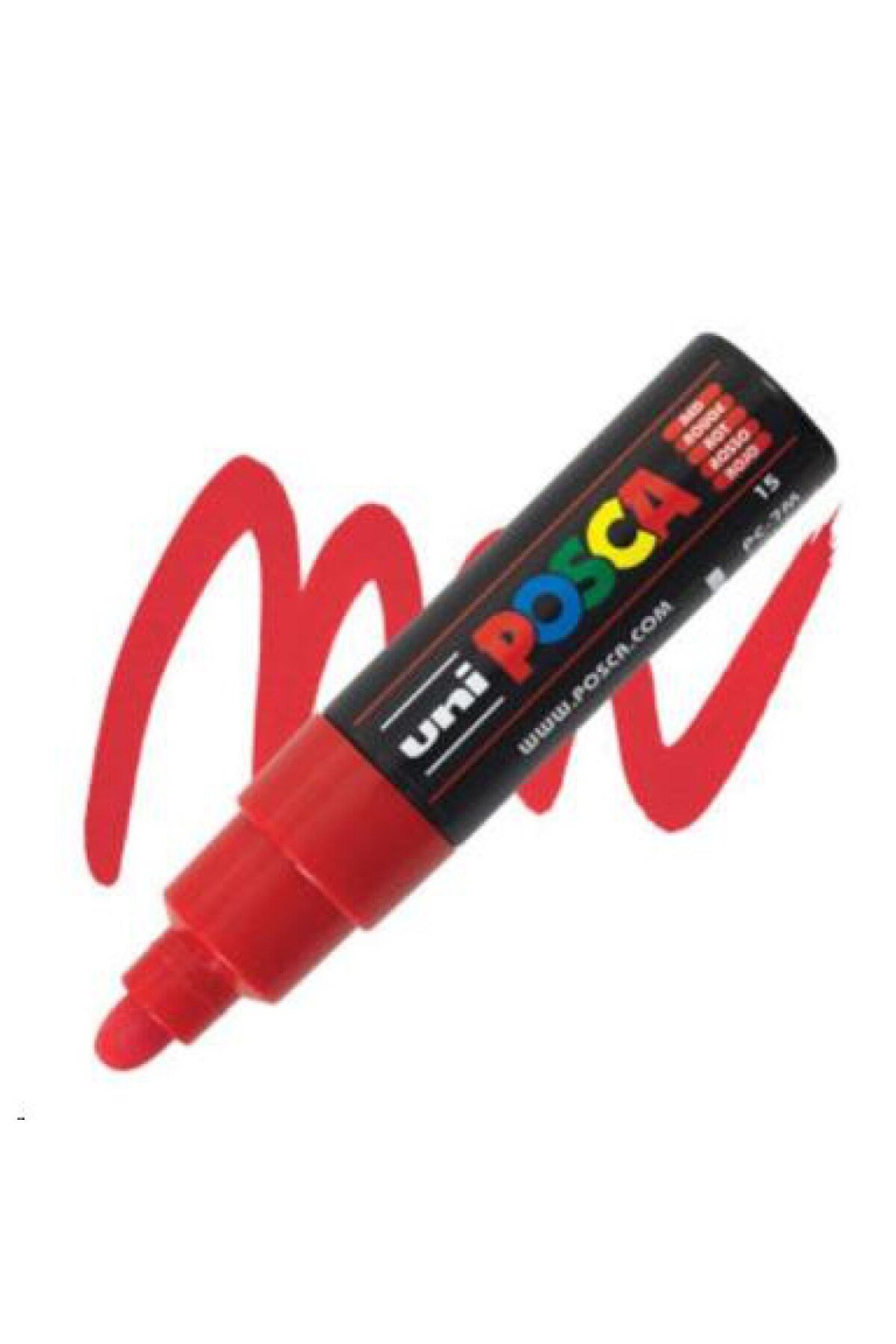 Uni-ball Posca Kırmızı 4.5-5.5 Mermi Uçlu Su Bazlı Poster Markörü Pc-7m