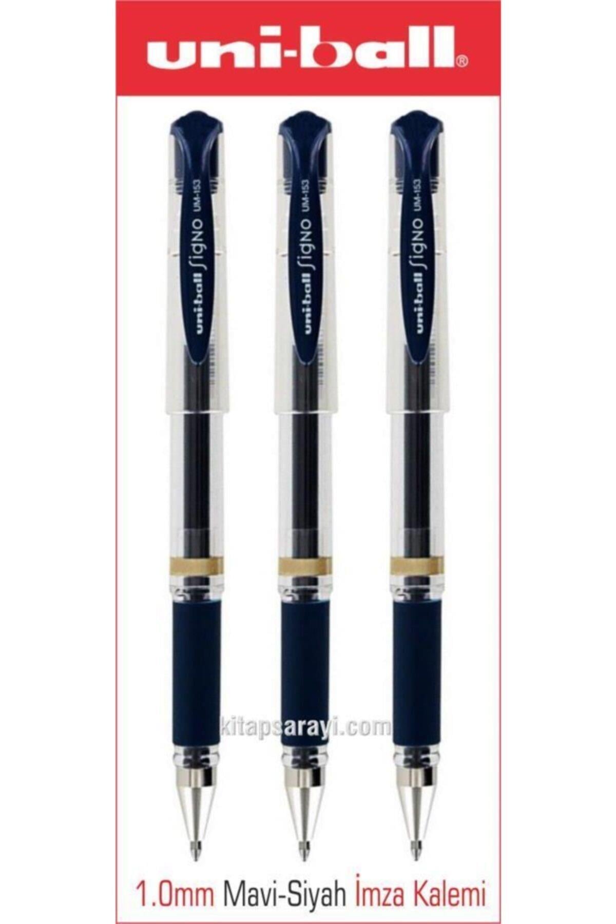 Uniball Signo Broad 1.0 Mm Mavi Siyah Imza Kalemi 3 Adet Um-153