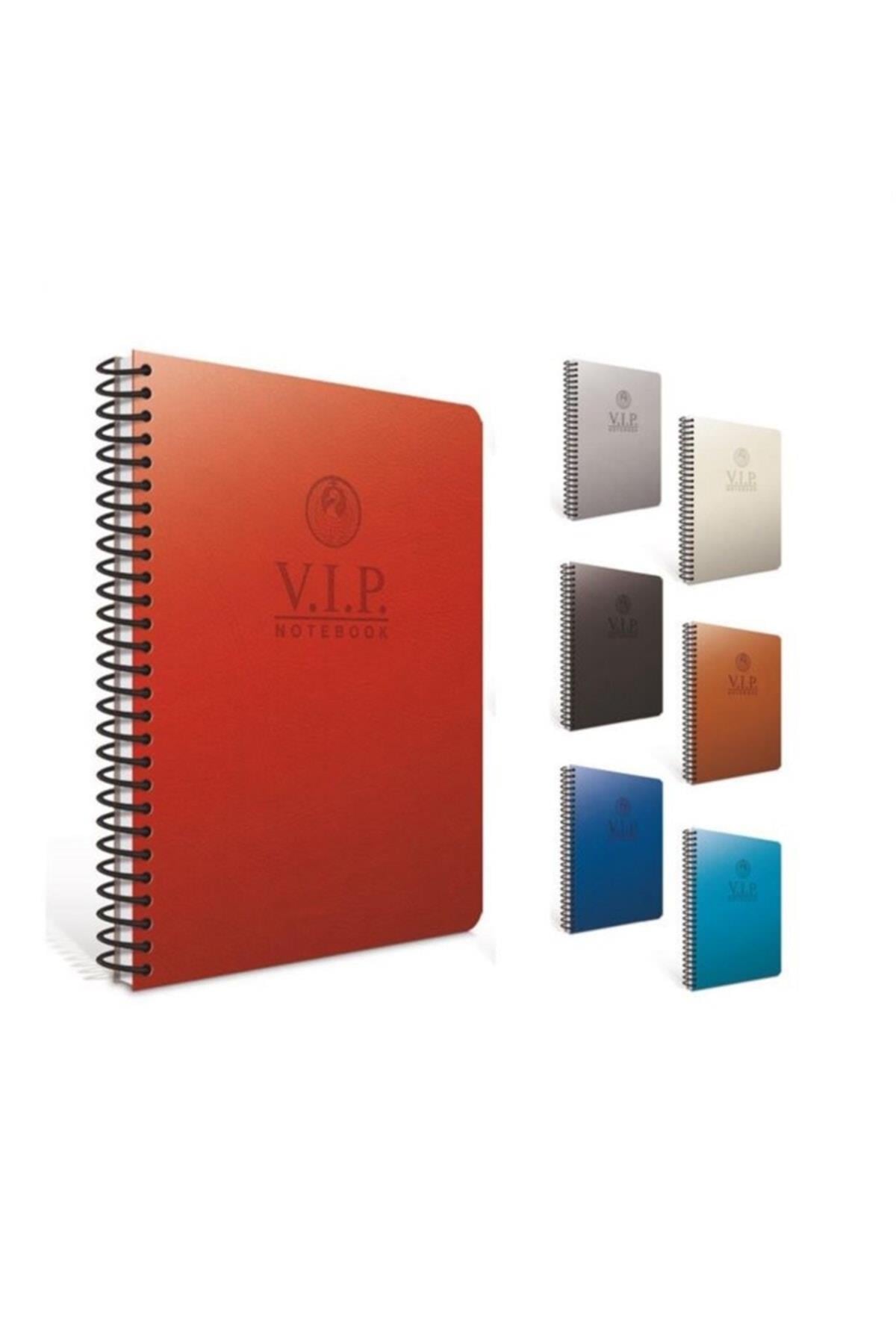 Vip Spiralli Deri Kapak Defter A4 140 Yaprak Kareli